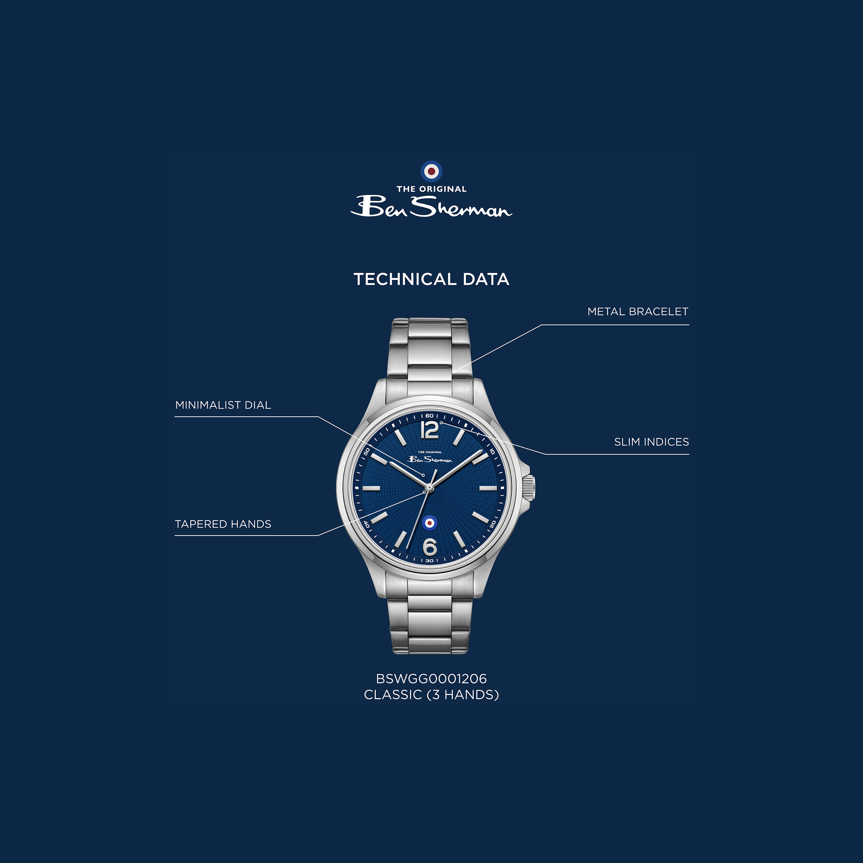 Ben Sherman Men's Blue Round 43 MM Analog Watch | BSWGG0001206-men-watchesandjewellery-watches-image-5