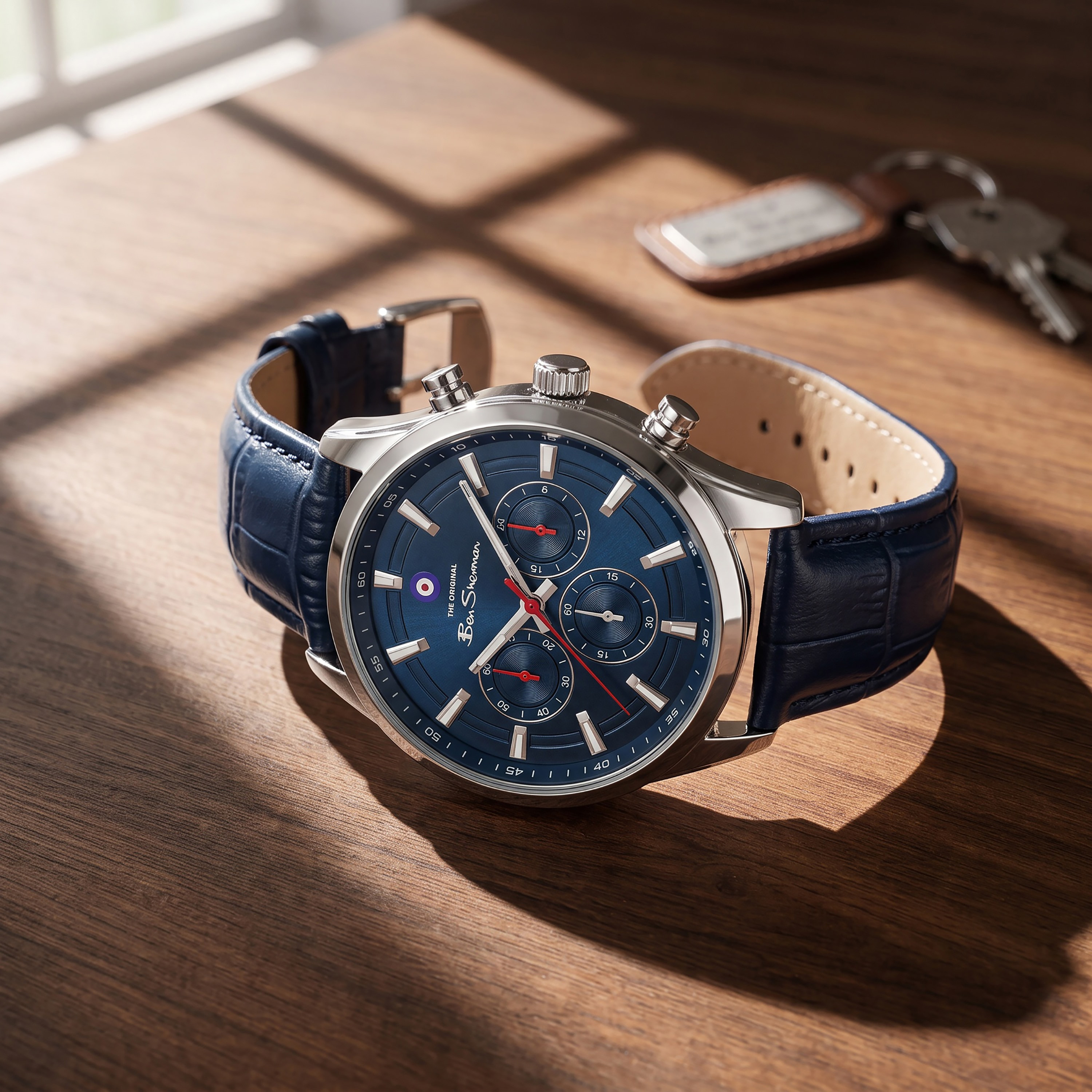 ساعة بن شيرمان الرجالية الزرقاء المستديرة ذات الكرونوغراف 42 مم | BSWGC0000204-men-watchesandjewellery-watches-image-7