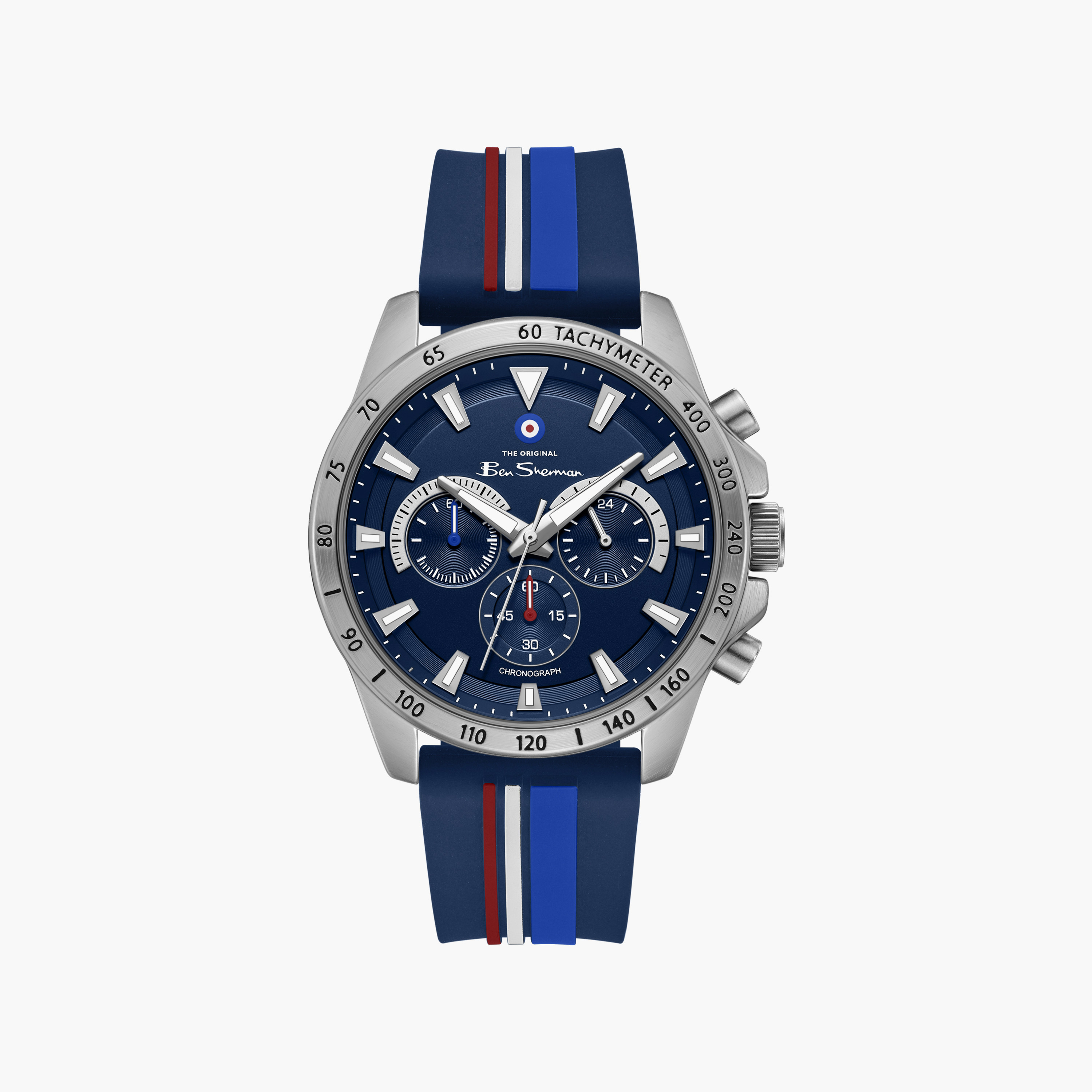 ساعة بن شيرمان الرجالية الزرقاء المستديرة ذات الكرونوغراف 44 مم | BSWGO0000701-men-watchesandjewellery-watches-image-1