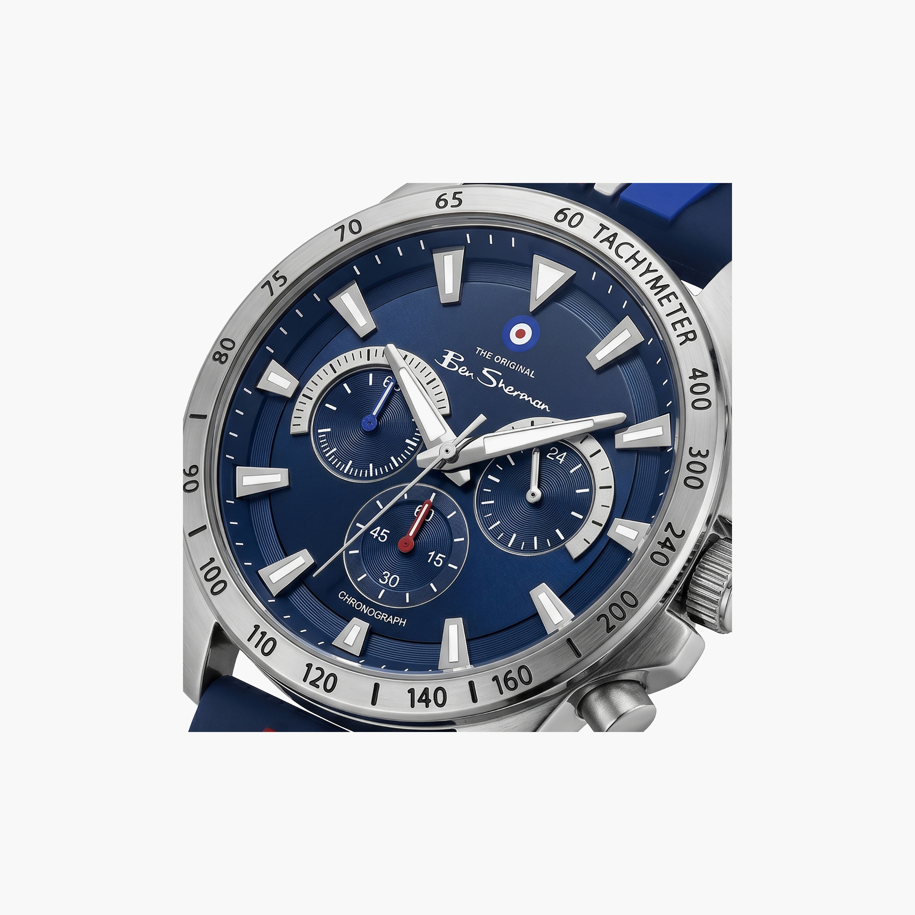 ساعة بن شيرمان الرجالية الزرقاء المستديرة ذات الكرونوغراف 44 مم | BSWGO0000701-men-watchesandjewellery-watches-image-2