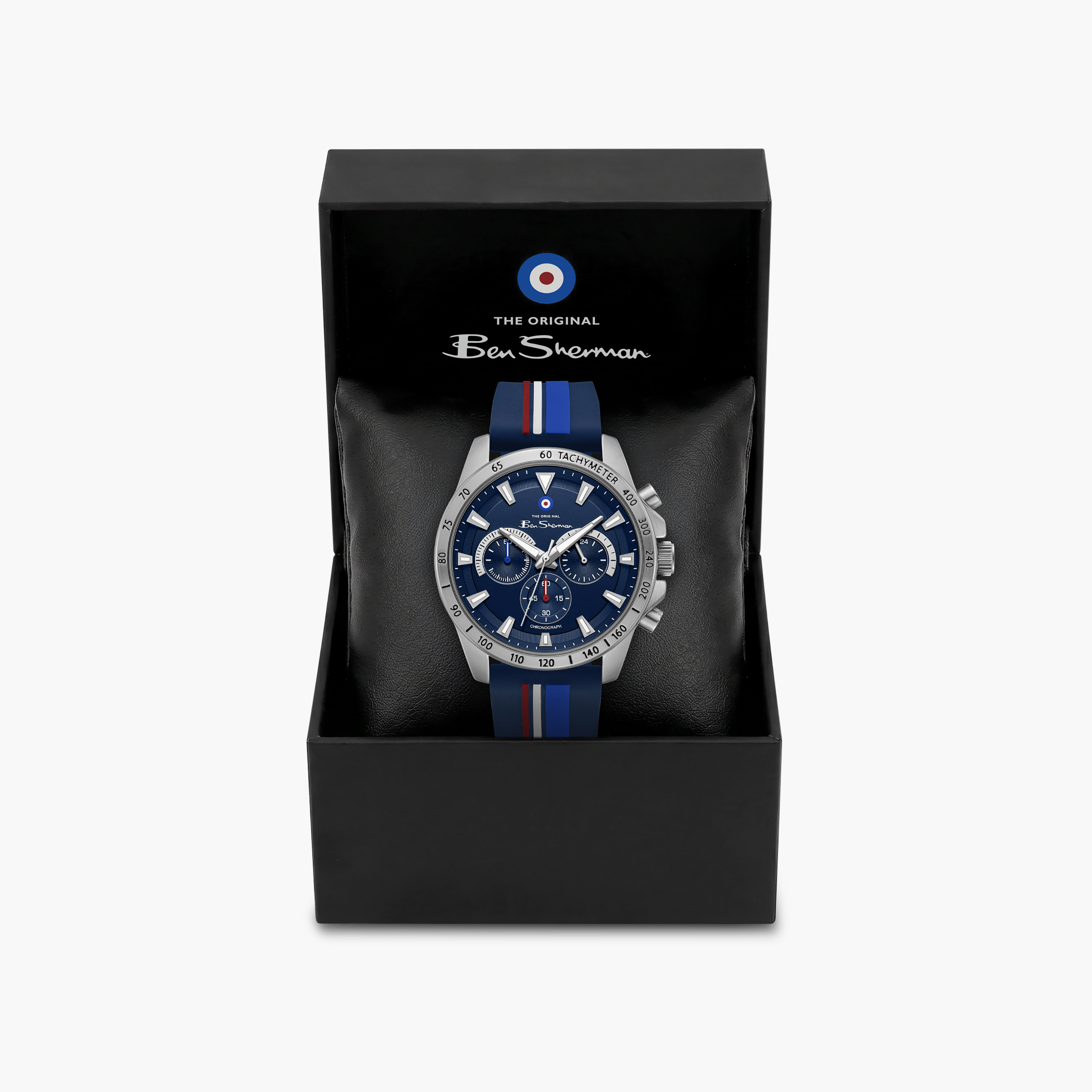 ساعة بن شيرمان الرجالية الزرقاء المستديرة ذات الكرونوغراف 44 مم | BSWGO0000701-men-watchesandjewellery-watches-image-4