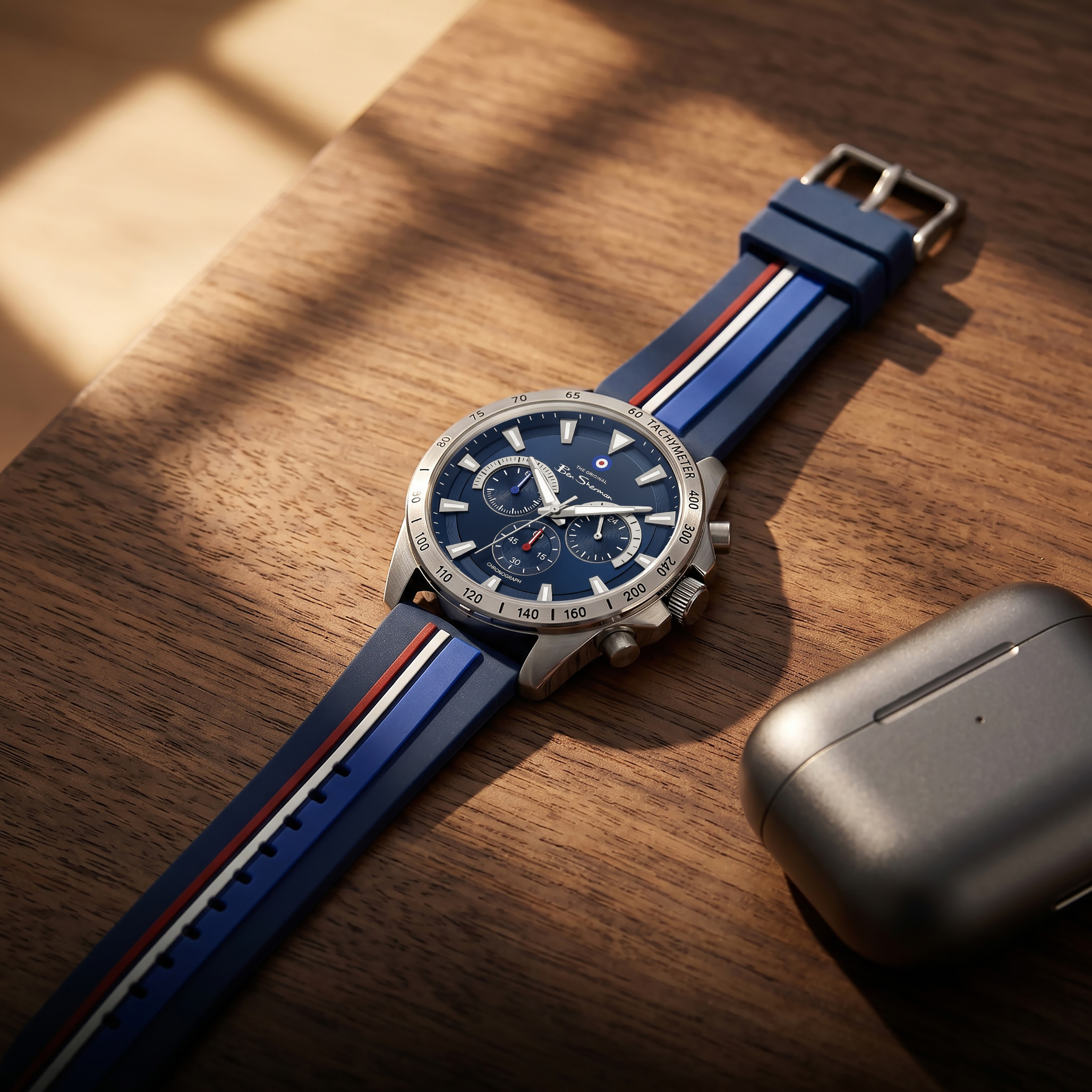 ساعة بن شيرمان الرجالية الزرقاء المستديرة ذات الكرونوغراف 44 مم | BSWGO0000701-men-watchesandjewellery-watches-image-6