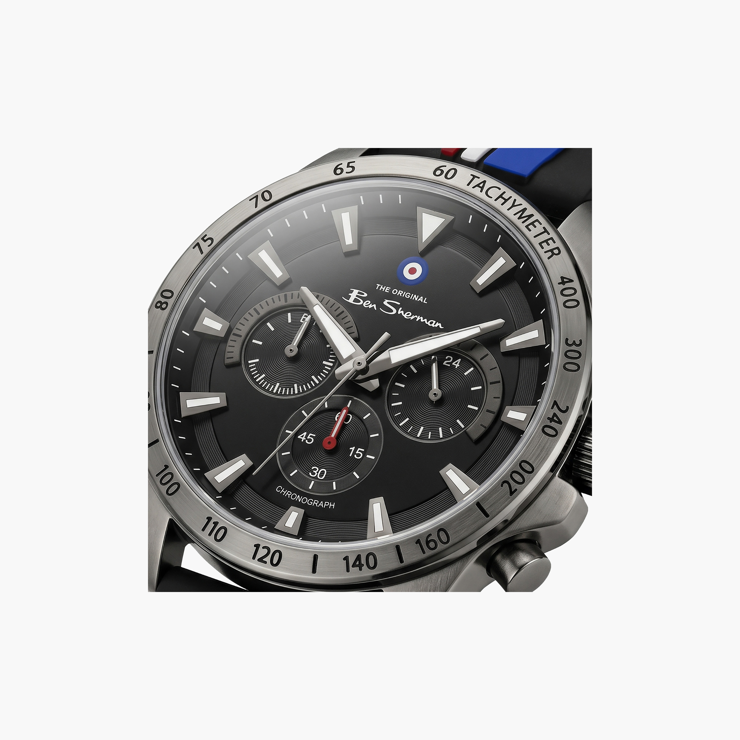 ساعة بن شيرمان الرجالية السوداء المستديرة ذات الكرونوغراف 44 مم | BSWGO0000702-men-watchesandjewellery-watches-image-2