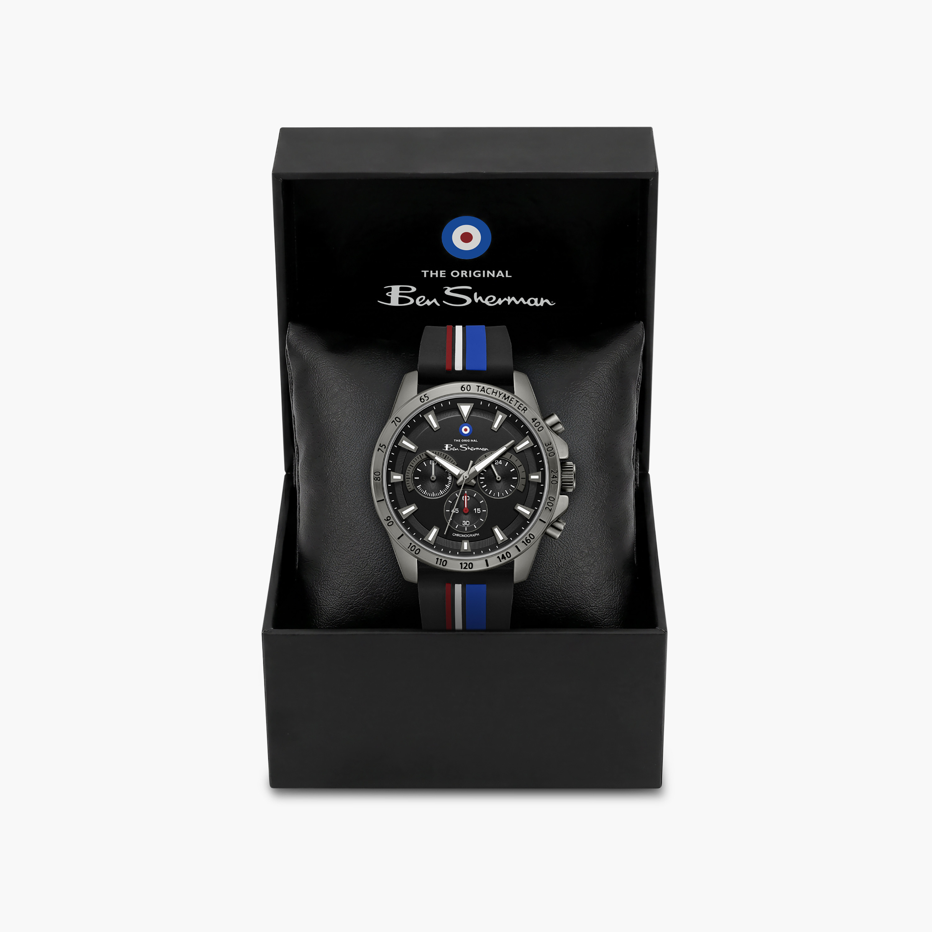 ساعة بن شيرمان الرجالية السوداء المستديرة ذات الكرونوغراف 44 مم | BSWGO0000702-men-watchesandjewellery-watches-image-4