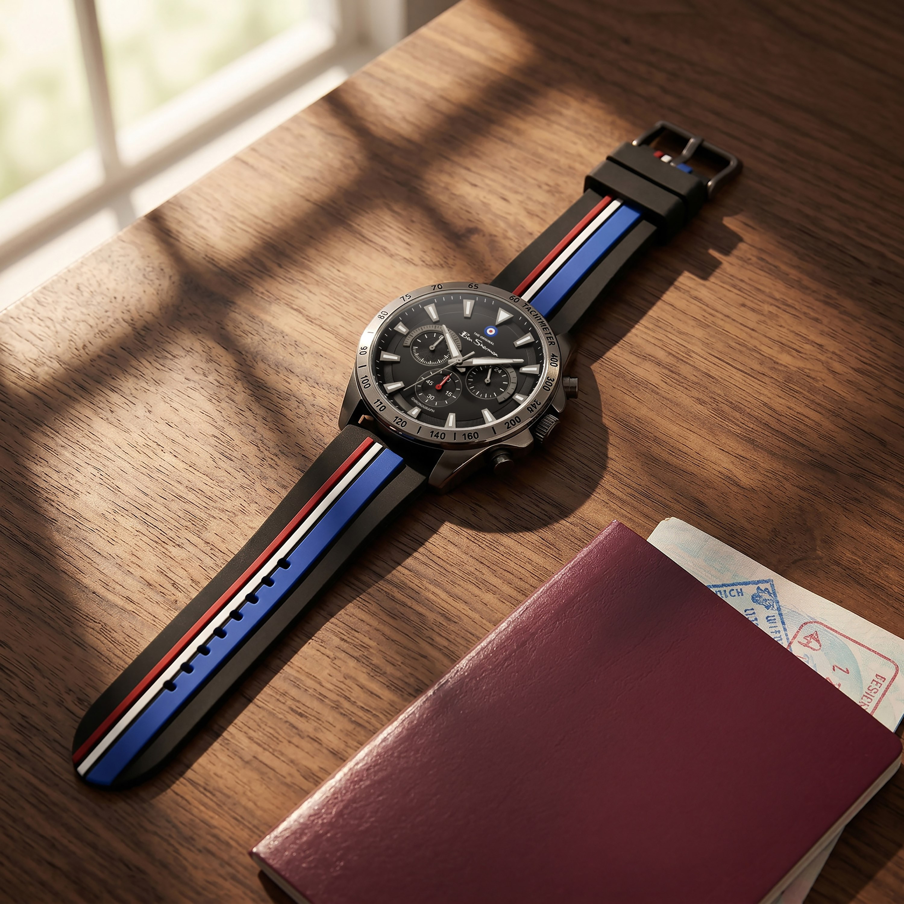 ساعة بن شيرمان الرجالية السوداء المستديرة ذات الكرونوغراف 44 مم | BSWGO0000702-men-watchesandjewellery-watches-image-6