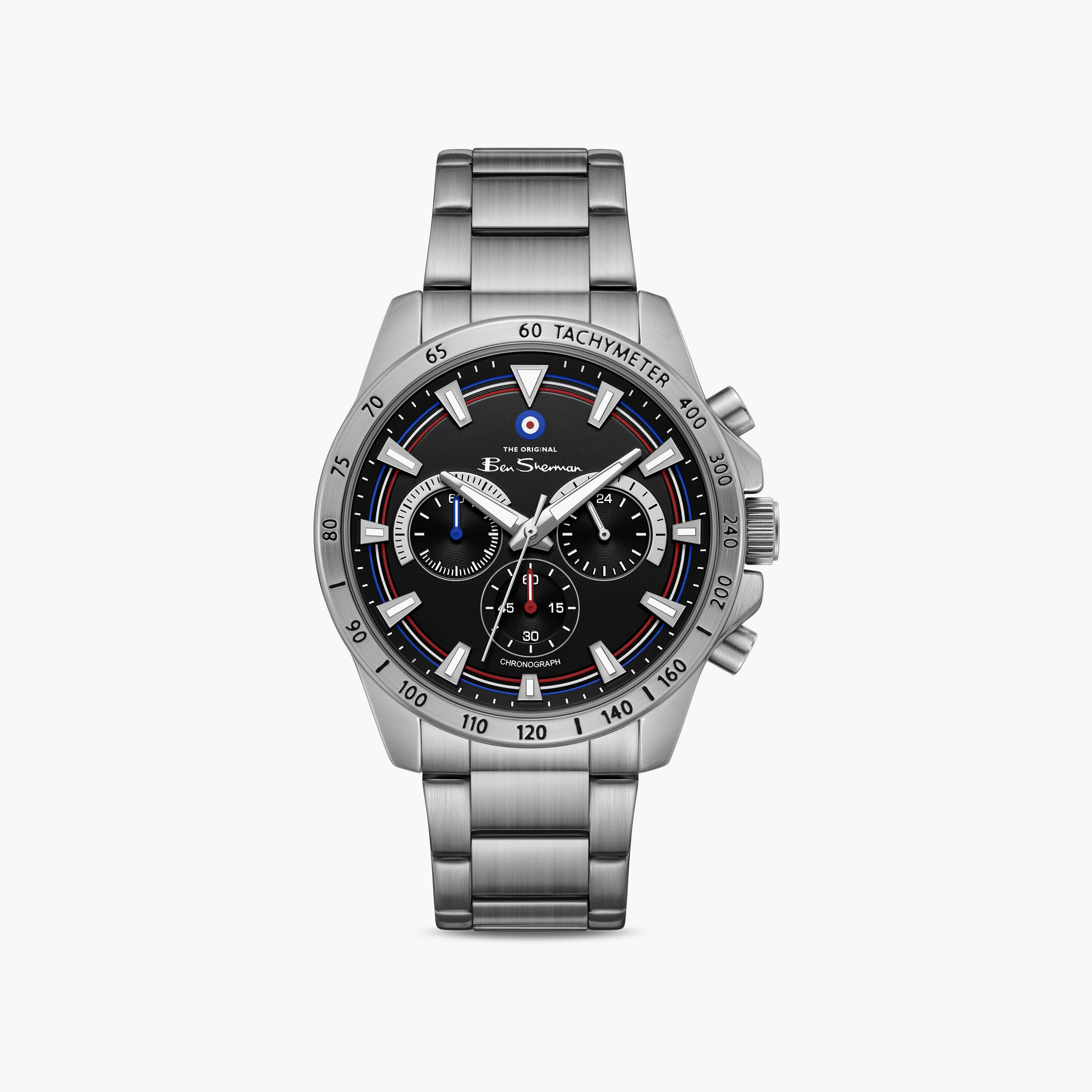 Ben Sherman Men's Black Round 44 MM Chronograph Watch | BSWGI0000704-men-watchesandjewellery-watches-image-1