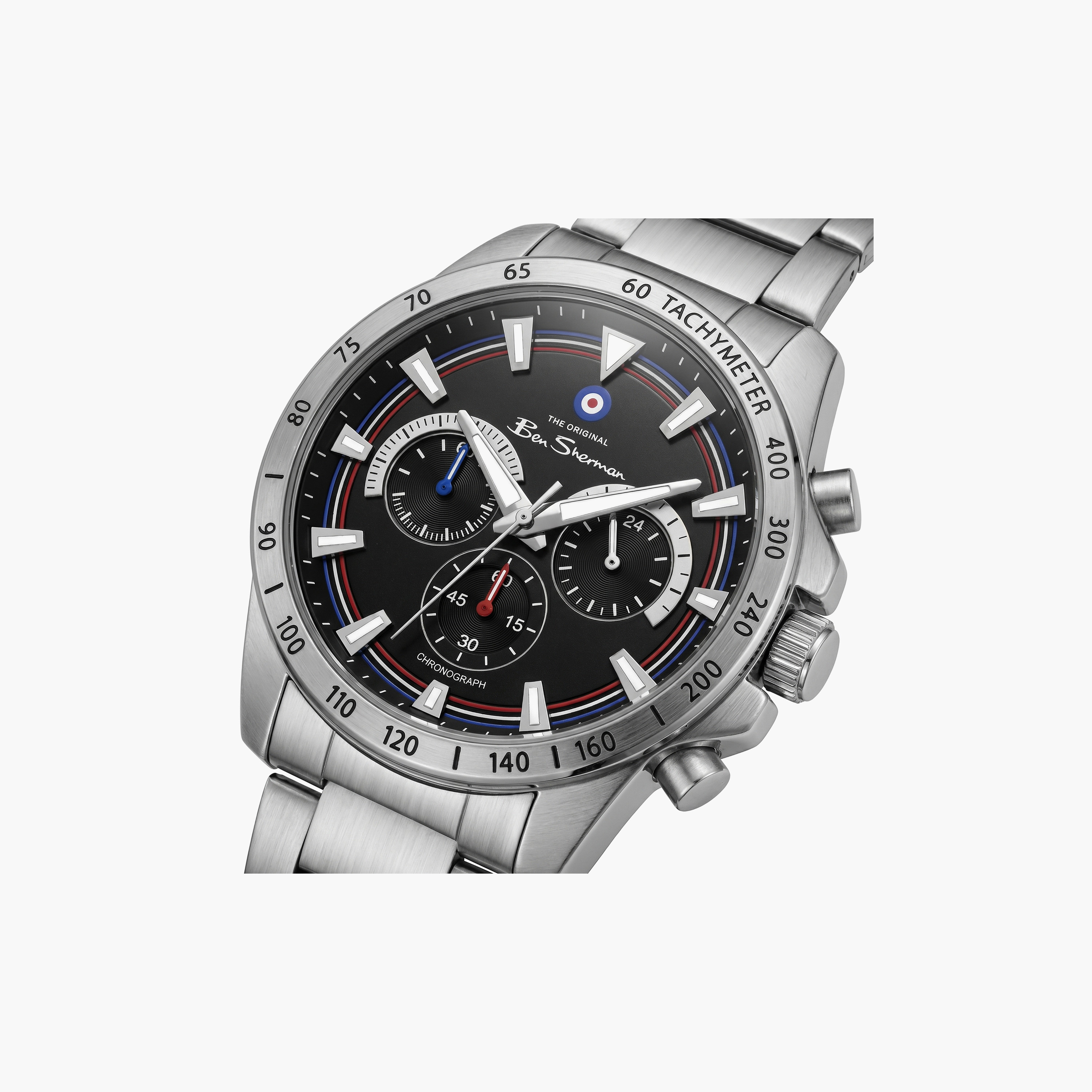 Ben Sherman Men's Black Round 44 MM Chronograph Watch | BSWGI0000704-men-watchesandjewellery-watches-image-2