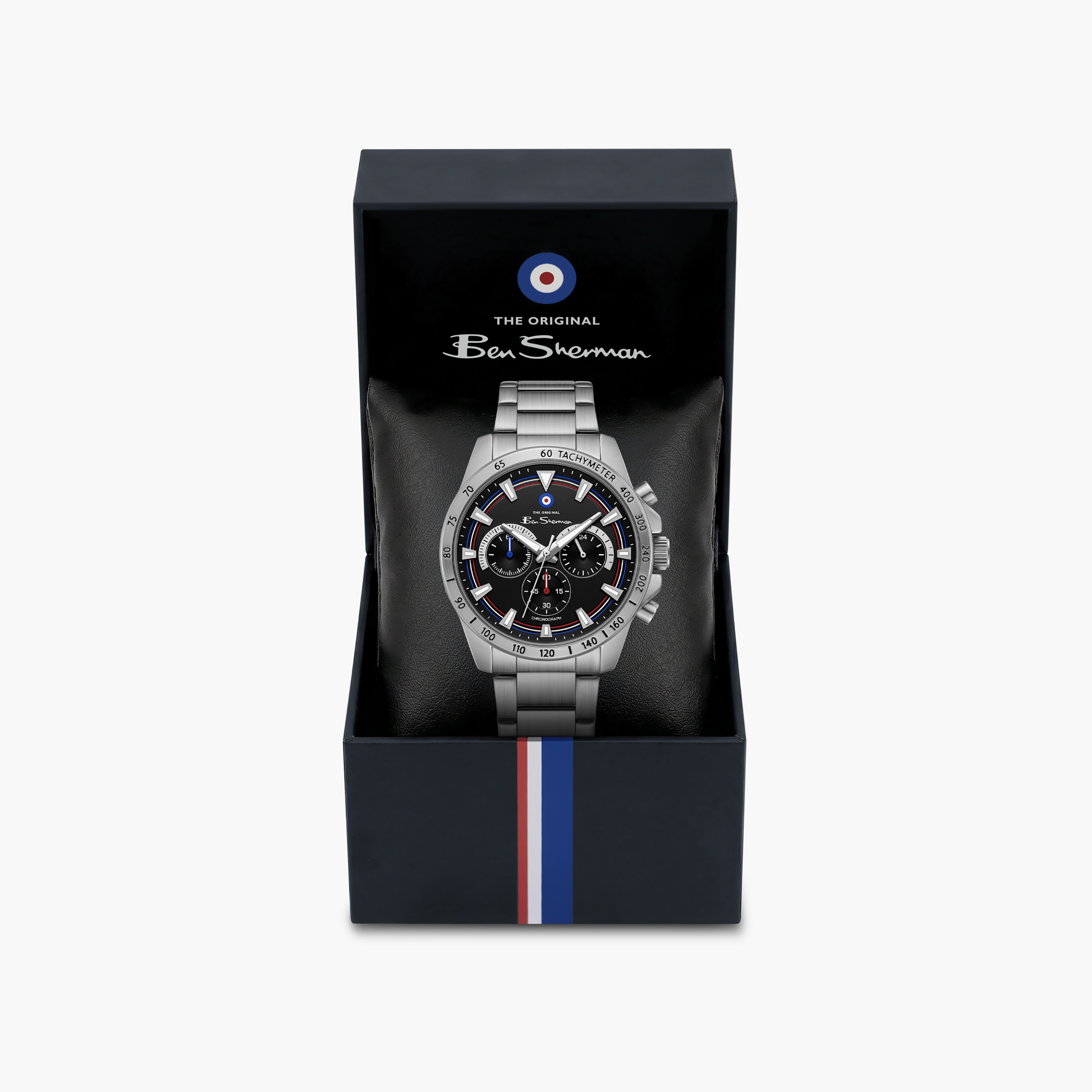 Ben Sherman Men's Black Round 44 MM Chronograph Watch | BSWGI0000704-men-watchesandjewellery-watches-image-4