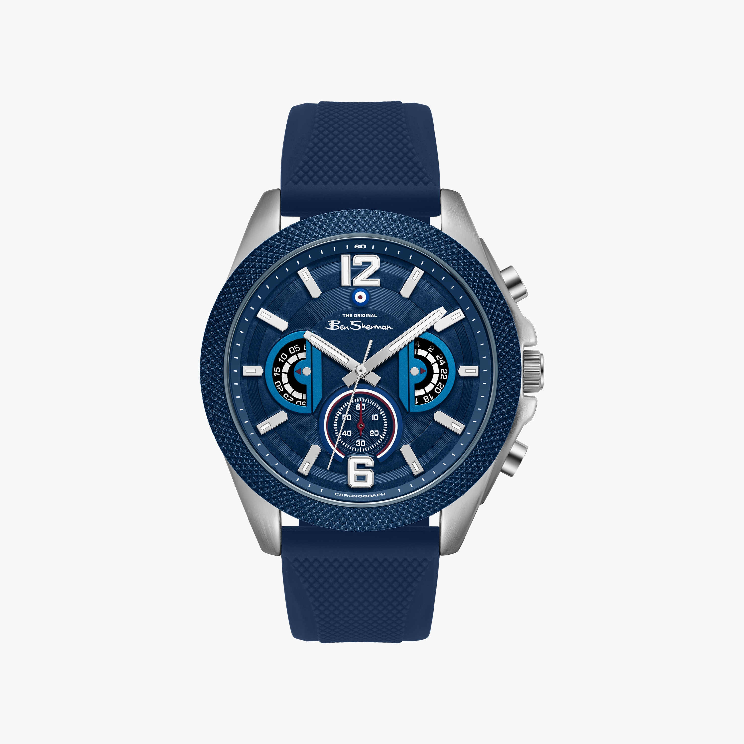 ساعة بن شيرمان الرجالية الزرقاء المستديرة ذات الكرونوغراف 44 مم | BSWGO0001301-men-watchesandjewellery-watches-image-1