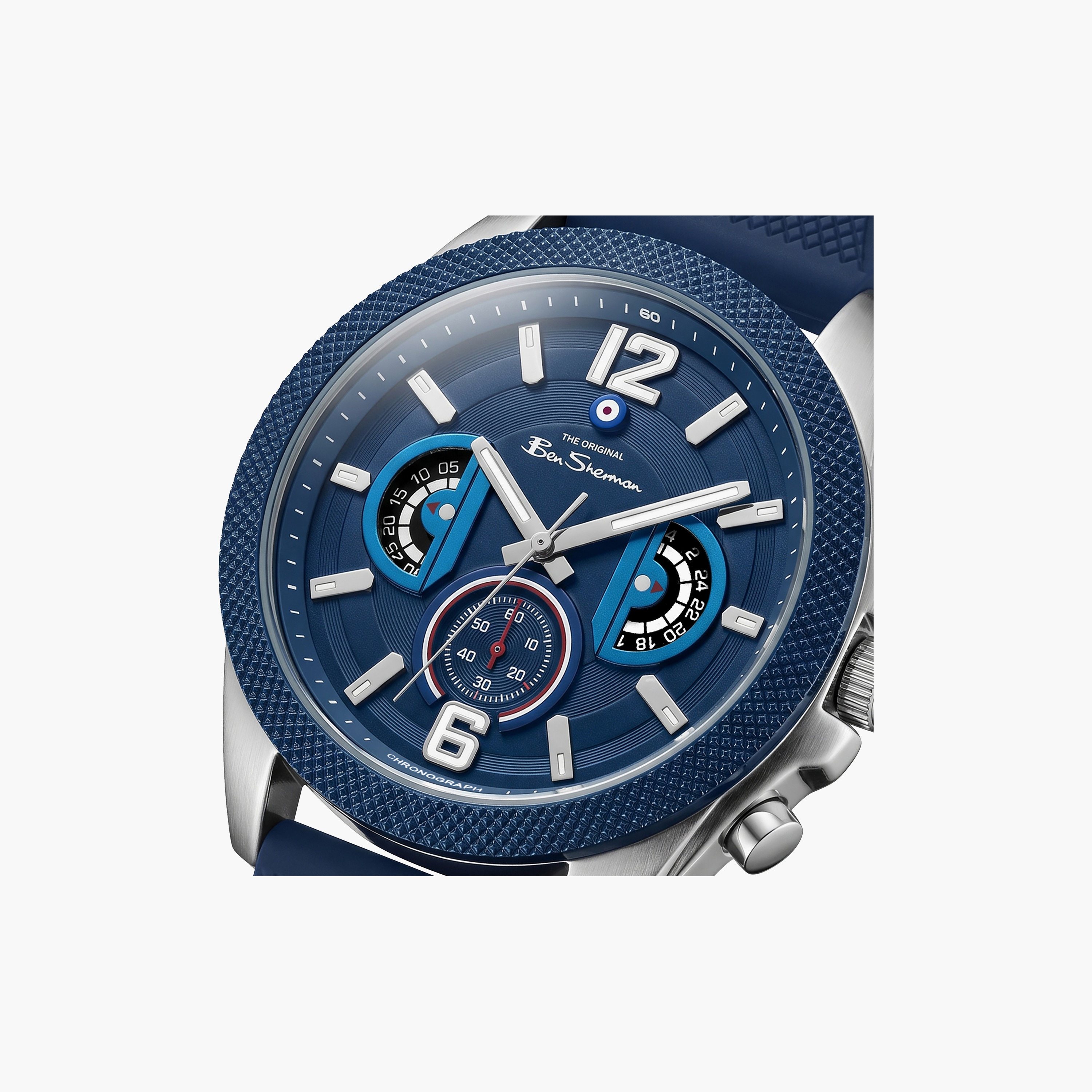 ساعة بن شيرمان الرجالية الزرقاء المستديرة ذات الكرونوغراف 44 مم | BSWGO0001301-men-watchesandjewellery-watches-image-2