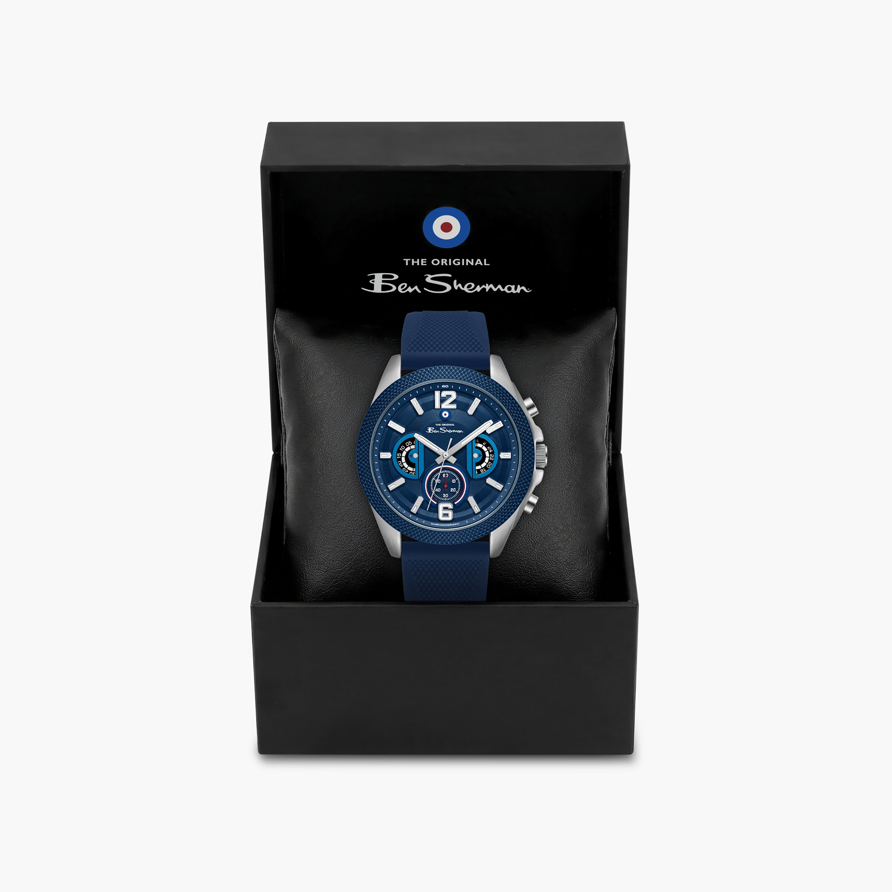 ساعة بن شيرمان الرجالية الزرقاء المستديرة ذات الكرونوغراف 44 مم | BSWGO0001301-men-watchesandjewellery-watches-image-4