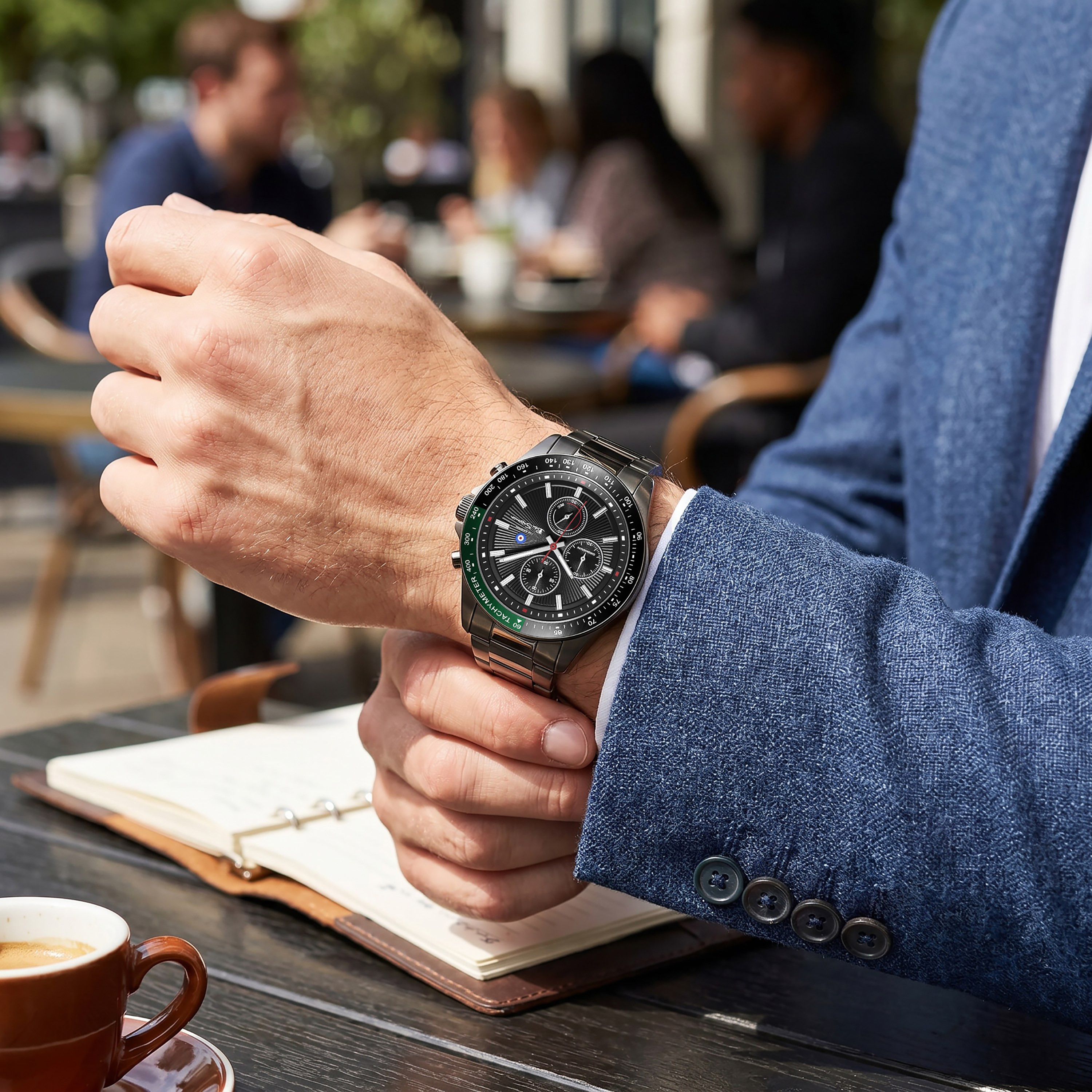 Ben Sherman Men's Black Round 43 MM Chronograph Watch | BSWGI0000904-men-watchesandjewellery-watches-image-6