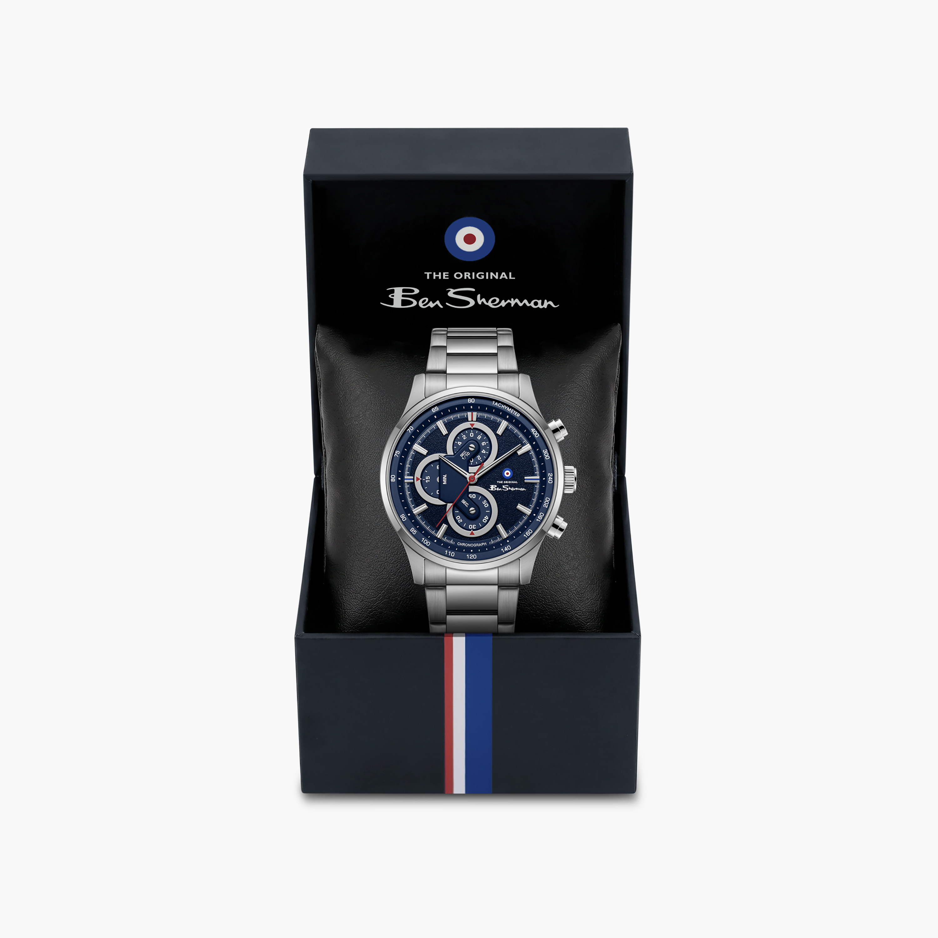 Ben Sherman Men's Blue Round 43.5 MM Chronograph Watch | BSWGI0001006-men-watchesandjewellery-watches-image-4