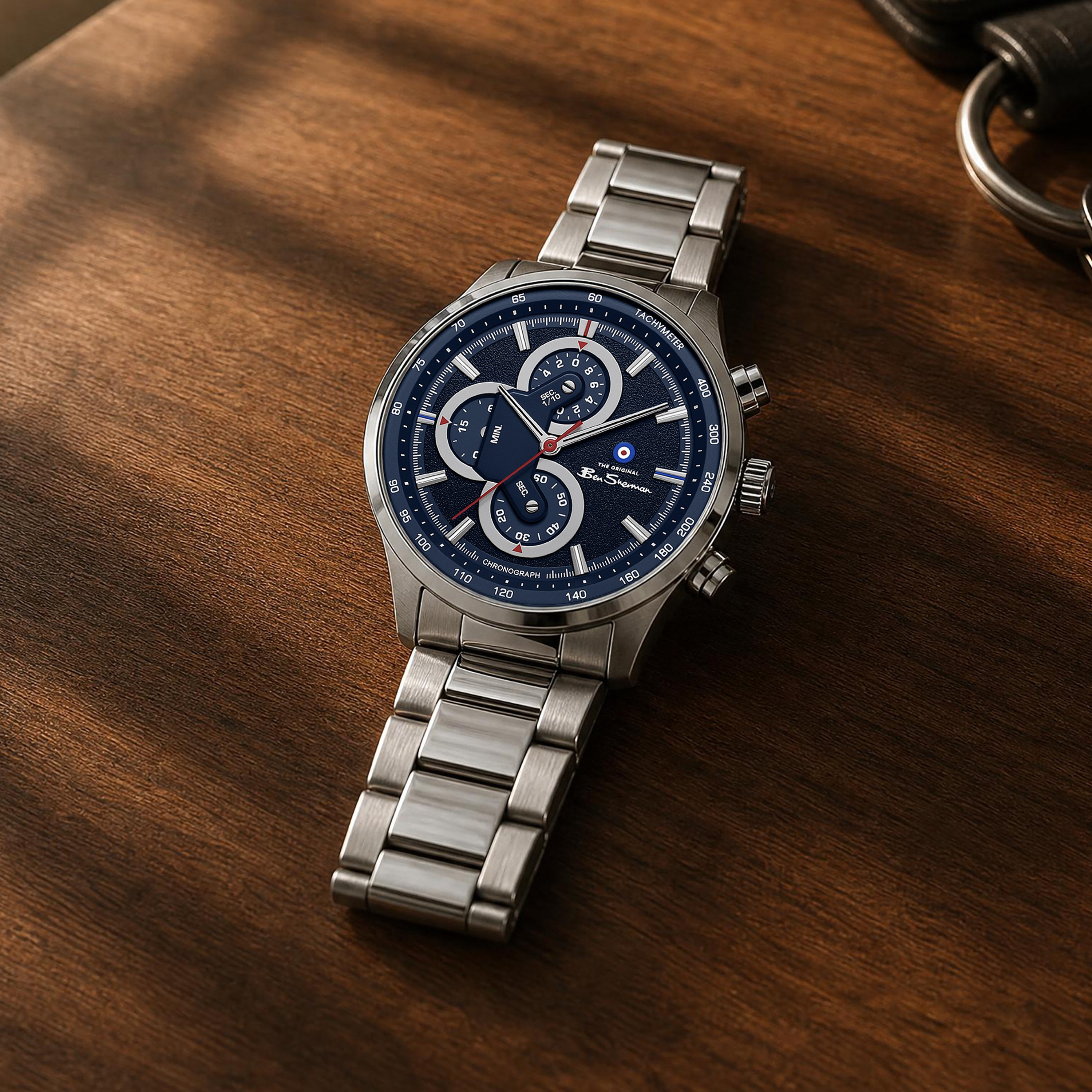 Ben Sherman Men's Blue Round 43.5 MM Chronograph Watch | BSWGI0001006-men-watchesandjewellery-watches-image-7