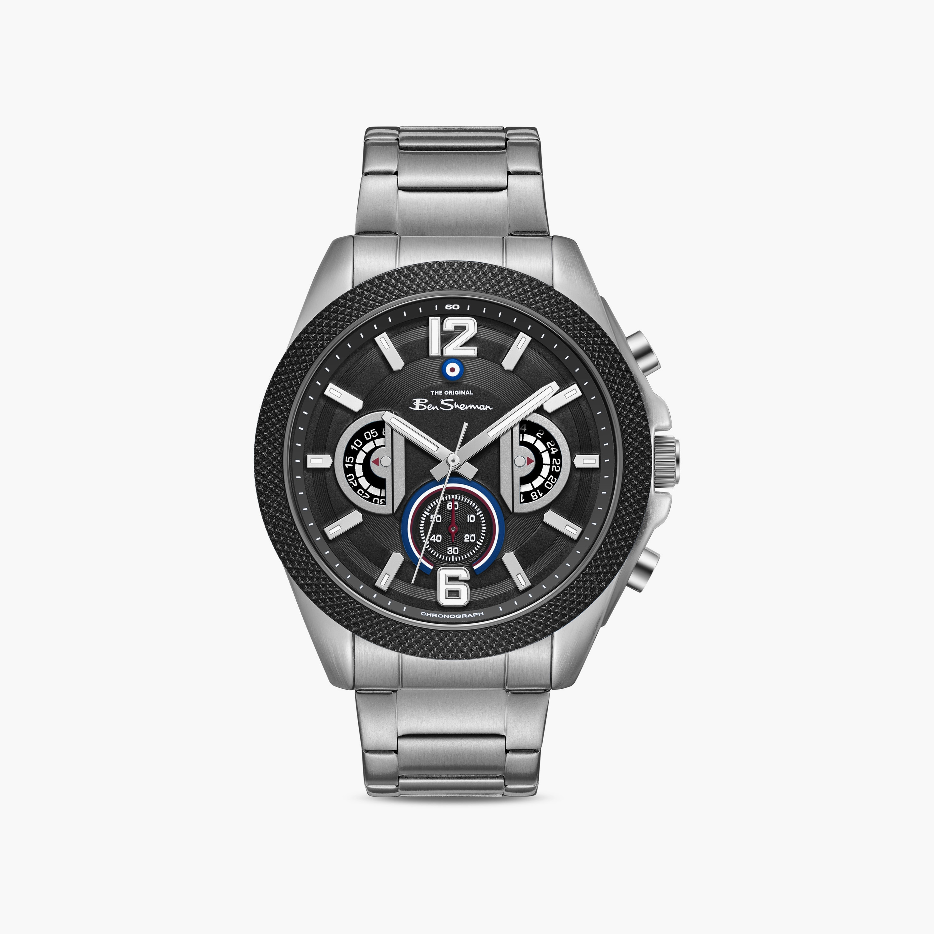 Ben Sherman Men's Black Round 44 MM Chronograph Watch | BSWGI0001305-men-watchesandjewellery-watches-image-1