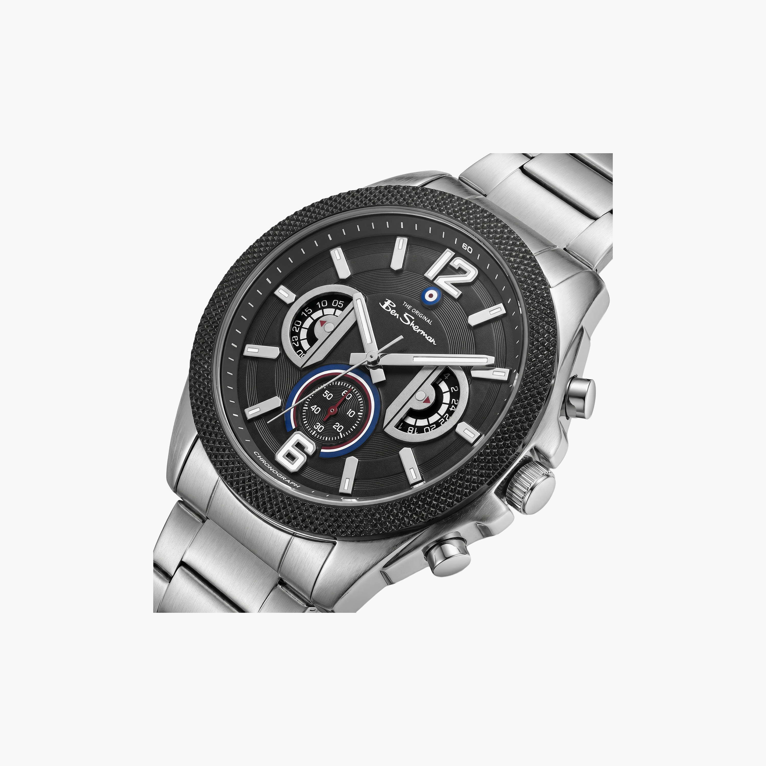 Ben Sherman Men's Black Round 44 MM Chronograph Watch | BSWGI0001305-men-watchesandjewellery-watches-image-2