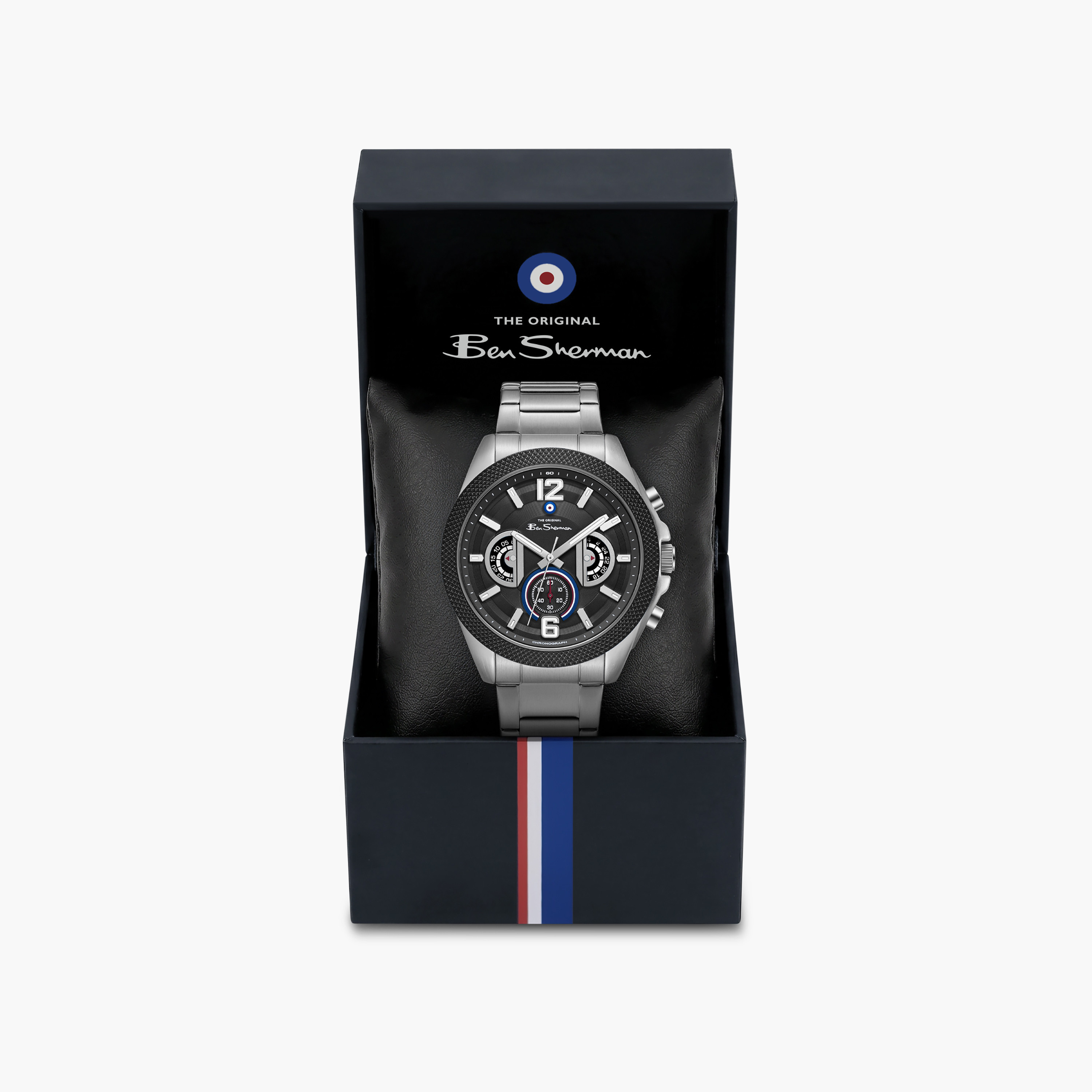 Ben Sherman Men's Black Round 44 MM Chronograph Watch | BSWGI0001305-men-watchesandjewellery-watches-image-4