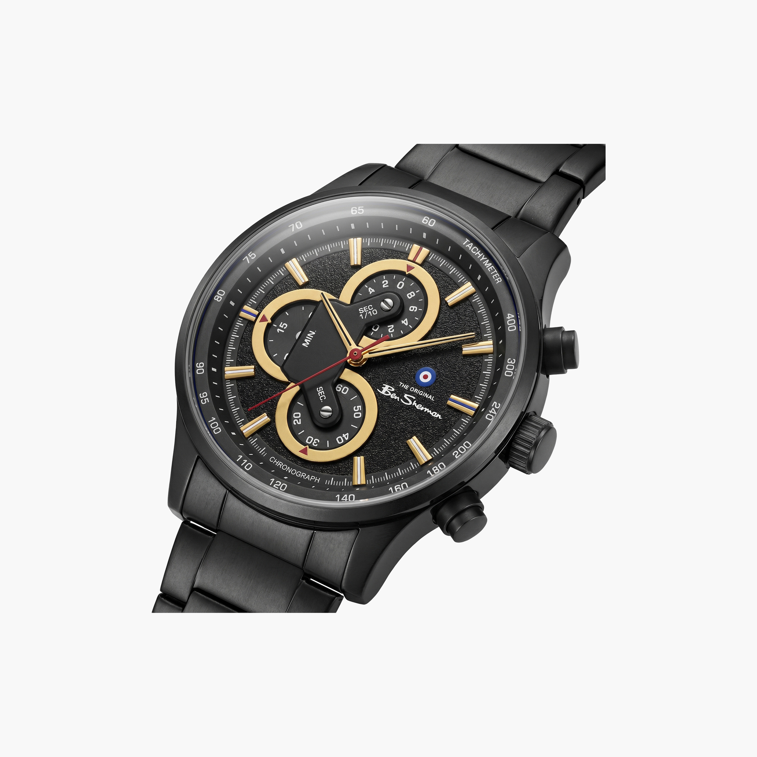 Ben Sherman Men's Black Round 43.5 MM Chronograph Watch | BSWGI0001007-men-watchesandjewellery-watches-image-2