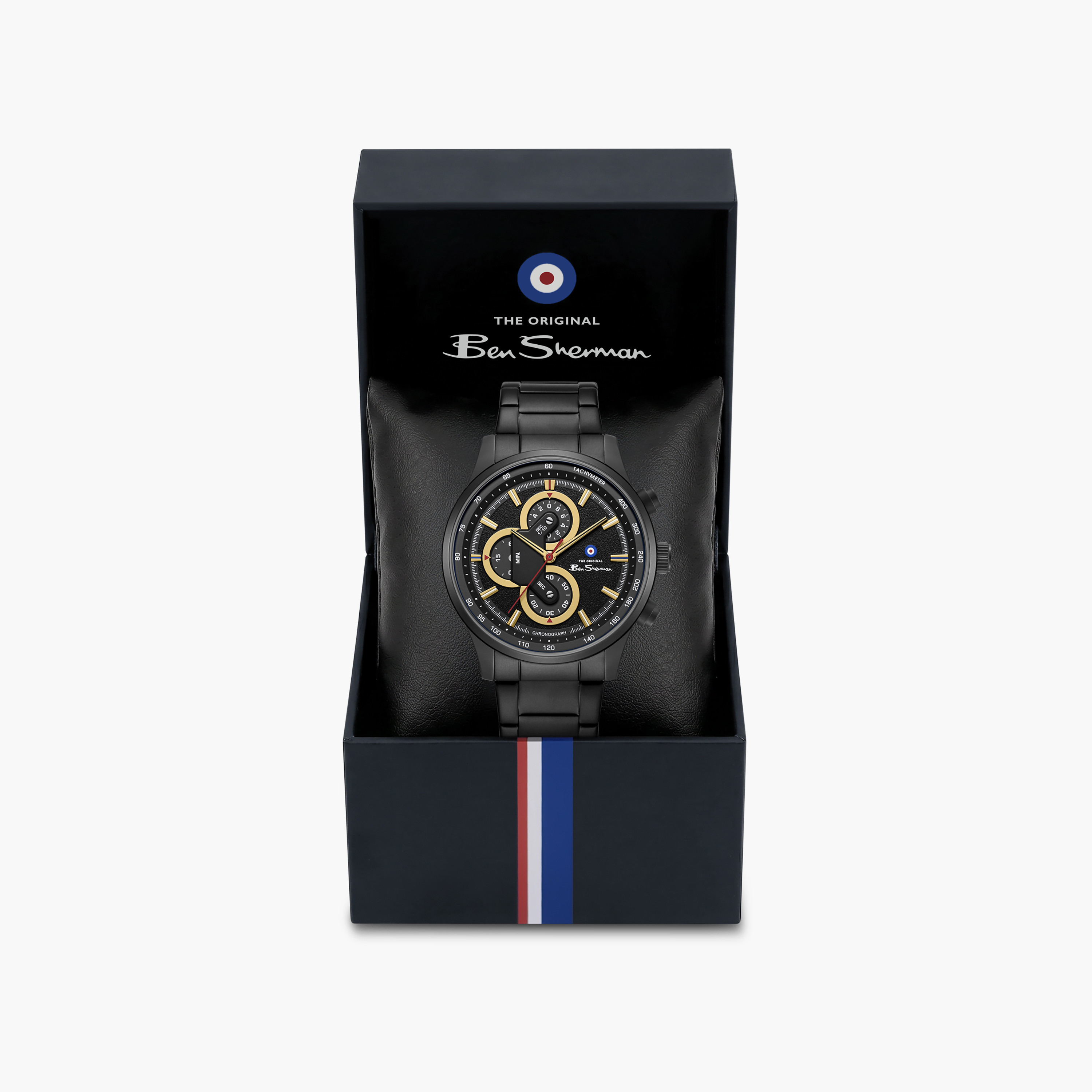 Ben Sherman Men's Black Round 43.5 MM Chronograph Watch | BSWGI0001007-men-watchesandjewellery-watches-image-4