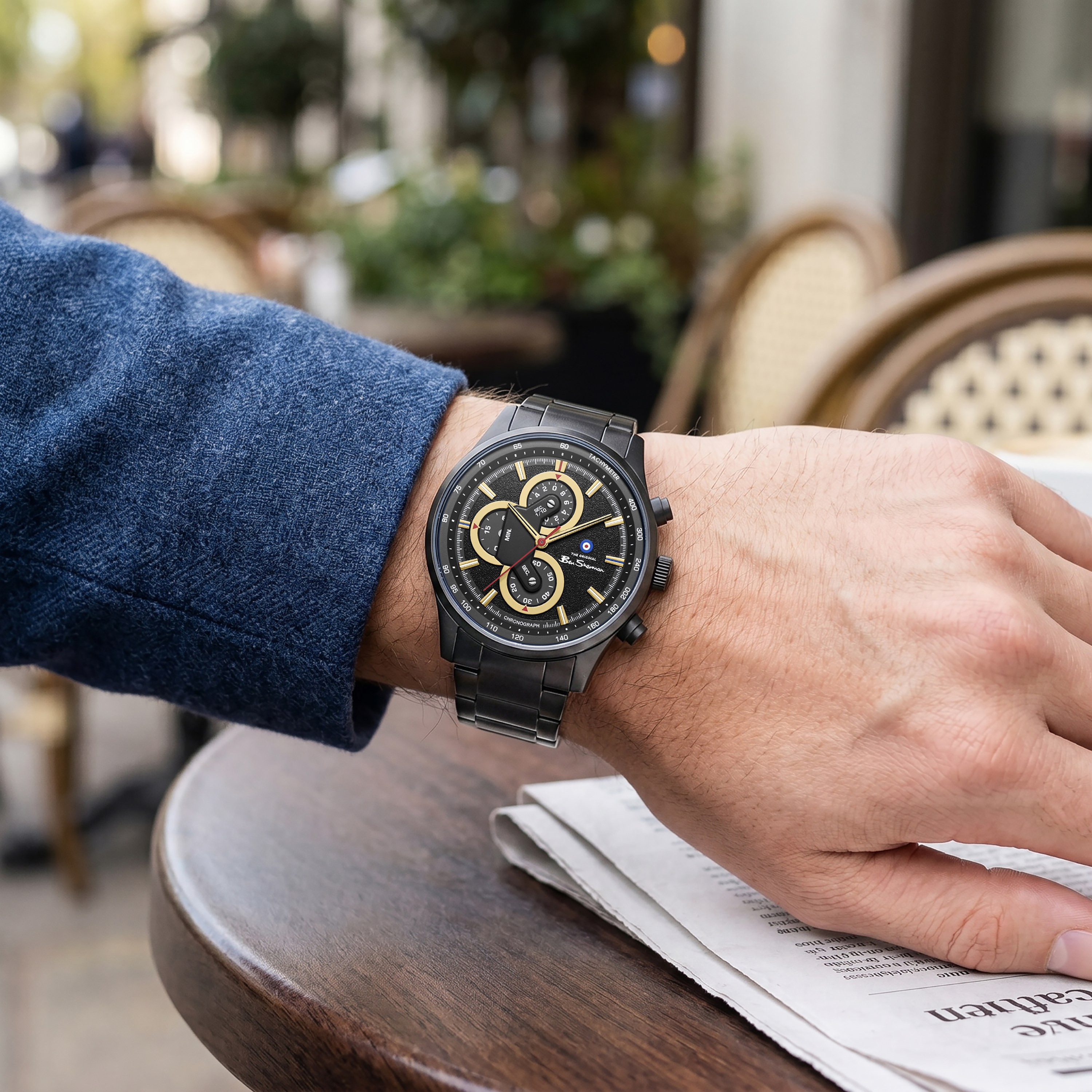 Ben Sherman Men's Black Round 43.5 MM Chronograph Watch | BSWGI0001007-men-watchesandjewellery-watches-image-6