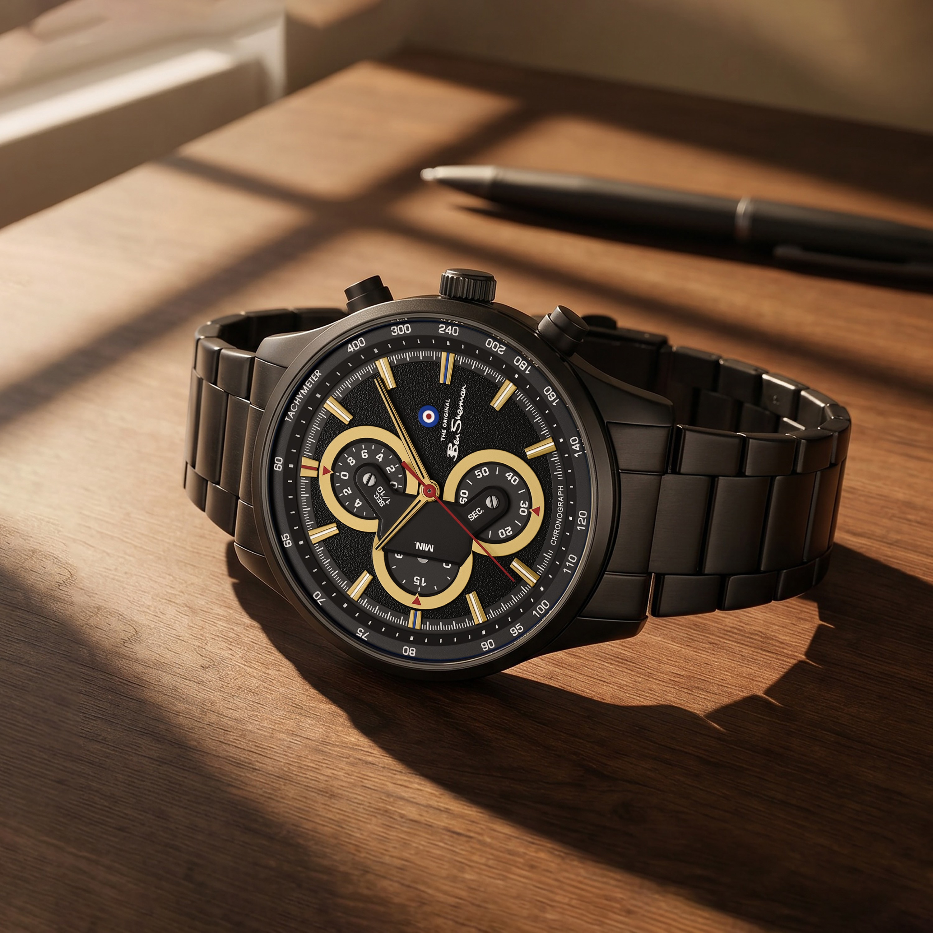 Ben Sherman Men's Black Round 43.5 MM Chronograph Watch | BSWGI0001007-men-watchesandjewellery-watches-image-7