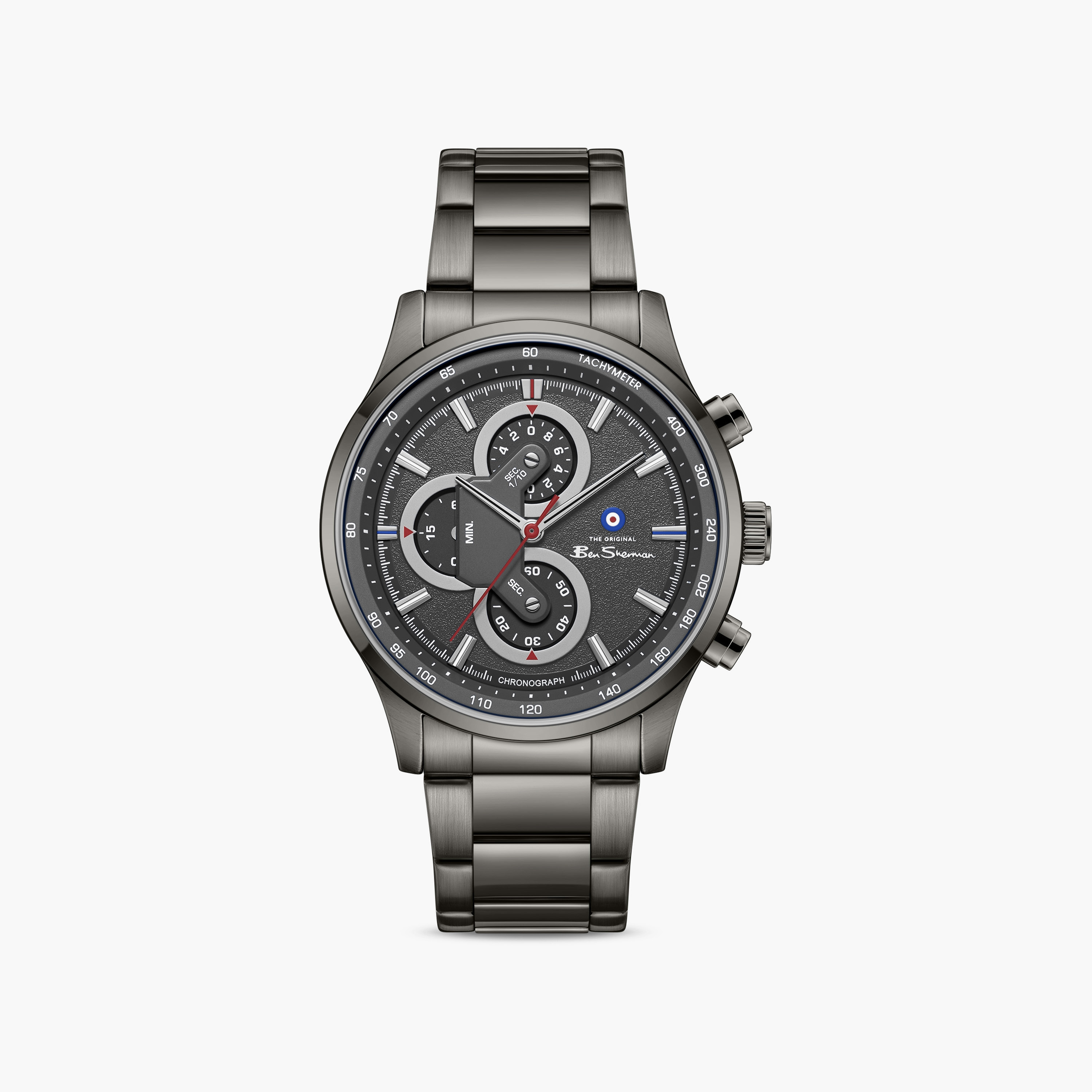 ساعة بن شيرمان رجالية رمادية دائرية 43.5 ملم كرونوغراف | BSWGI0001008-men-watchesandjewellery-watches-image-1