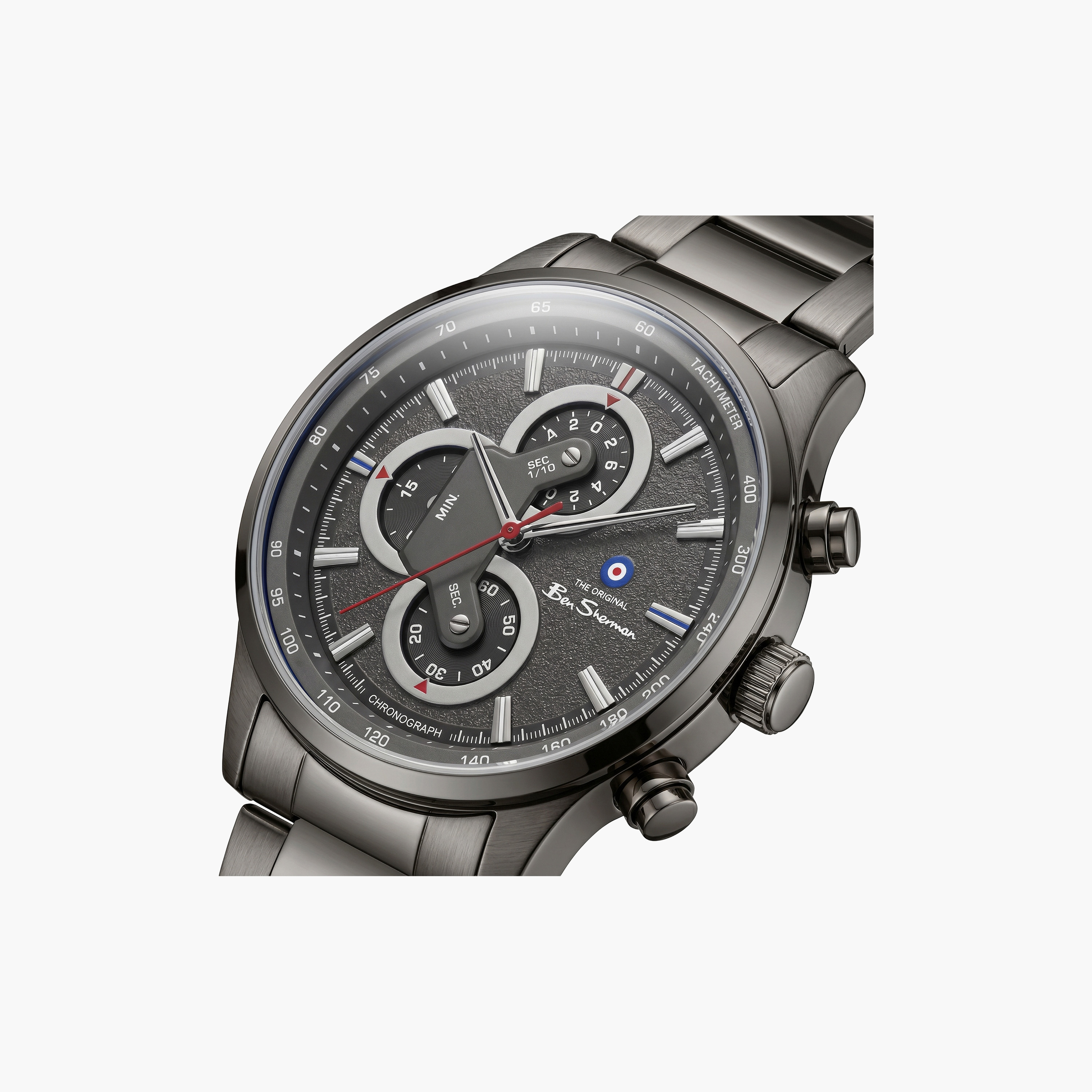 ساعة بن شيرمان رجالية رمادية دائرية 43.5 ملم كرونوغراف | BSWGI0001008-men-watchesandjewellery-watches-image-2