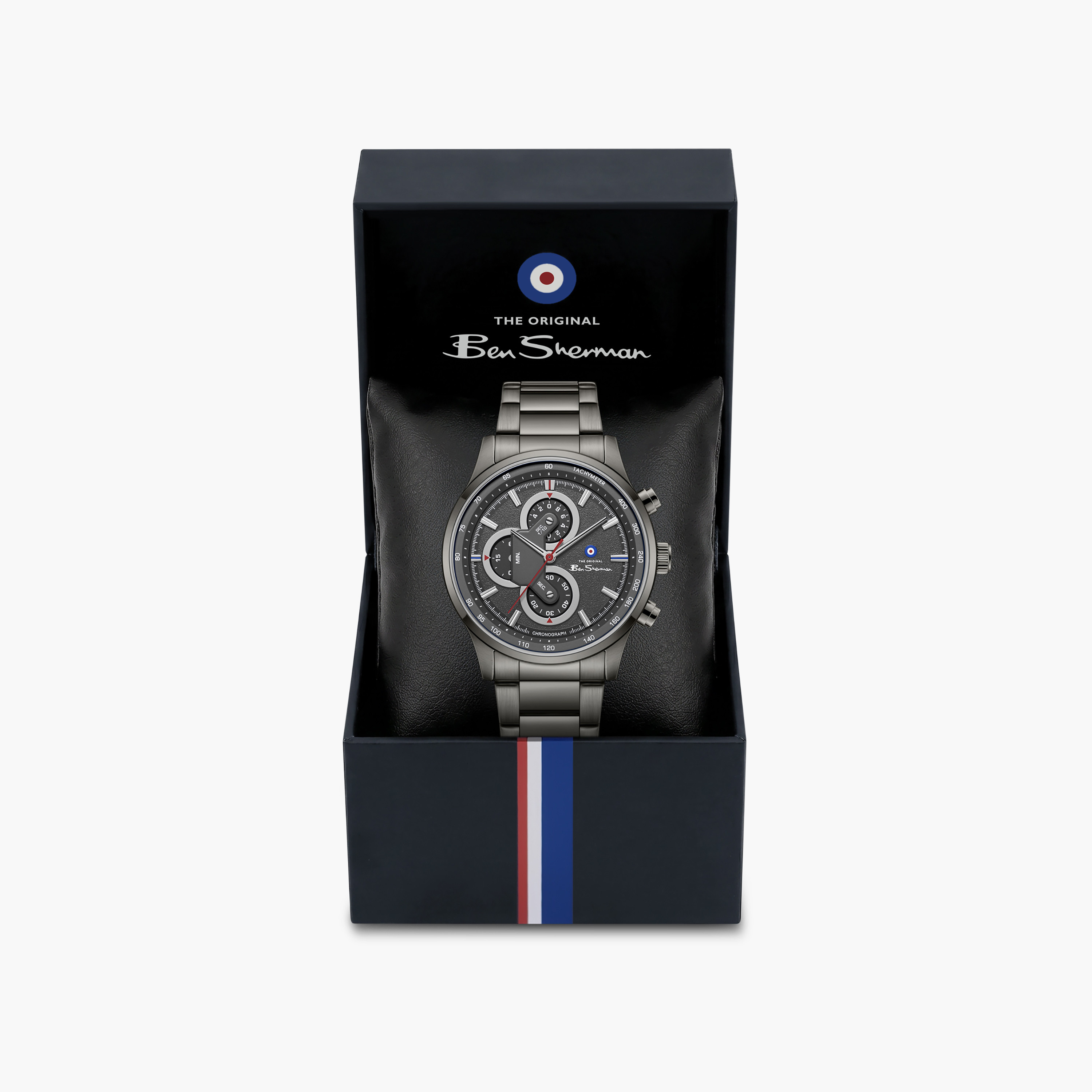 ساعة بن شيرمان رجالية رمادية دائرية 43.5 ملم كرونوغراف | BSWGI0001008-men-watchesandjewellery-watches-image-4
