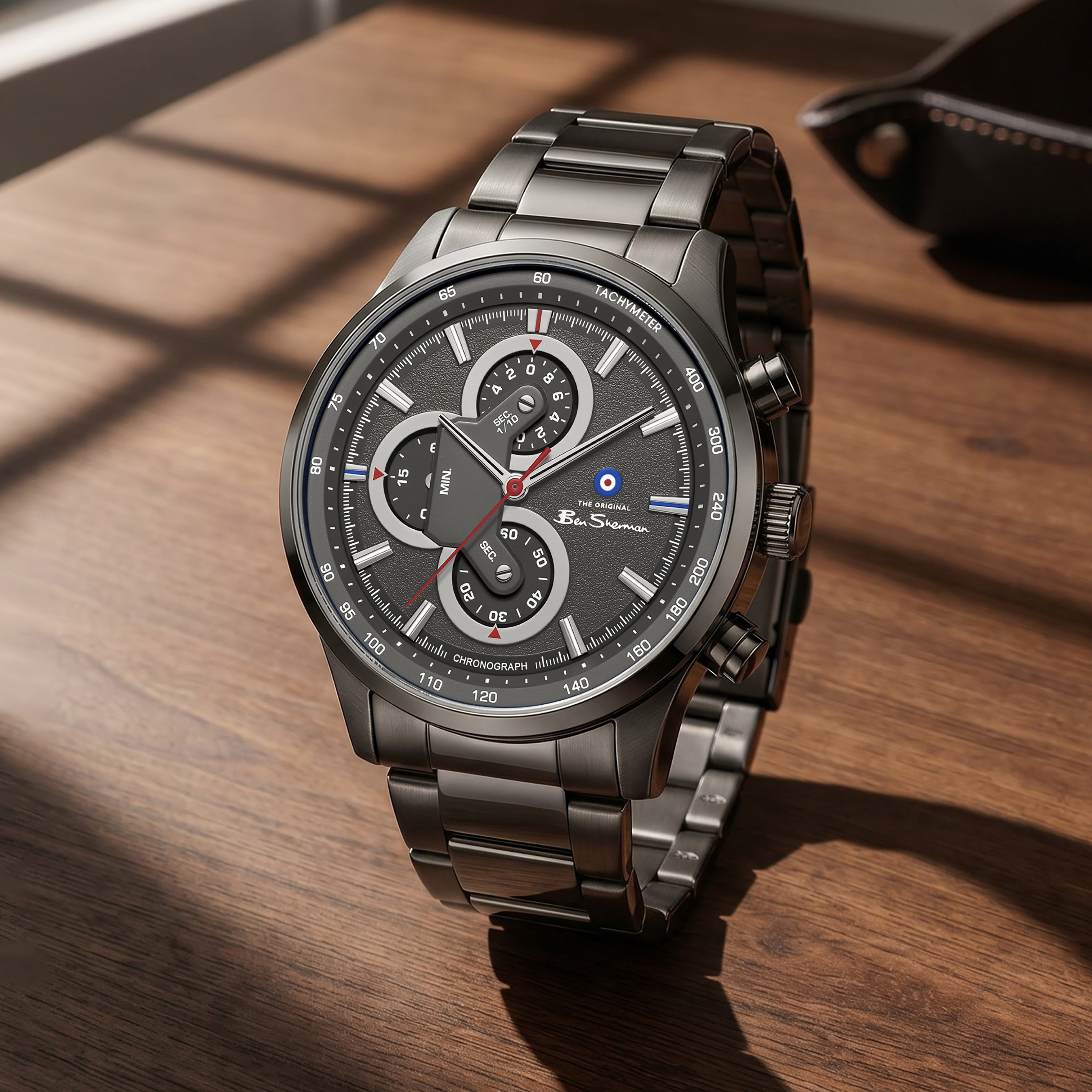 ساعة بن شيرمان رجالية رمادية دائرية 43.5 ملم كرونوغراف | BSWGI0001008-men-watchesandjewellery-watches-image-7