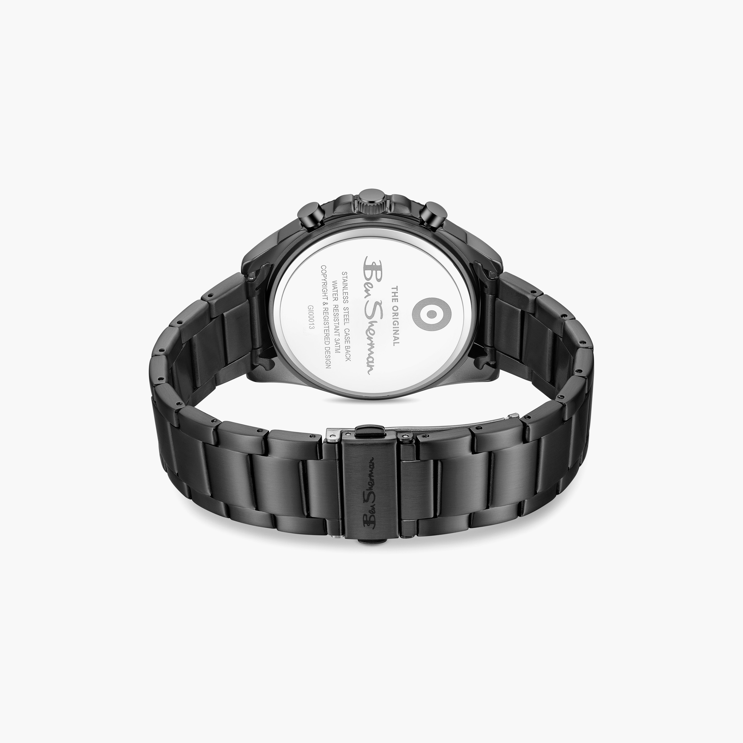 ساعة بن شيرمان رجالية سوداء دائرية 44 مم كرونوغراف | BSWGI0001303-men-watchesandjewellery-watches-image-3