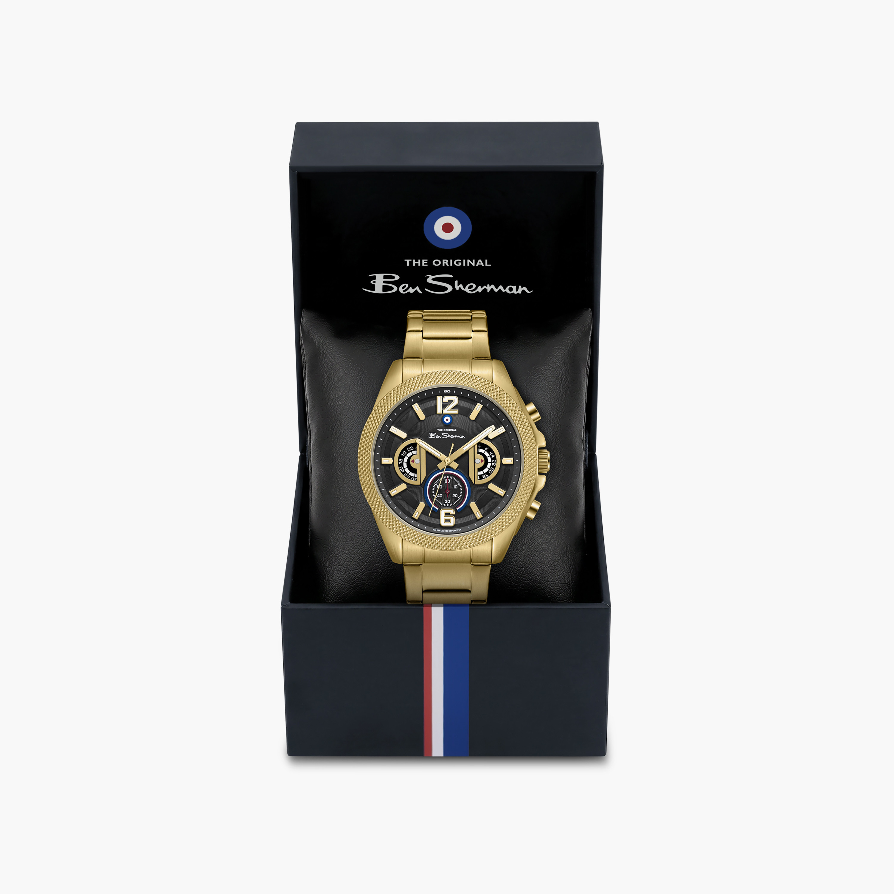 ساعة بن شيرمان رجالية سوداء دائرية 44 مم كرونوغراف | BSWGI0001306-men-watchesandjewellery-watches-image-4
