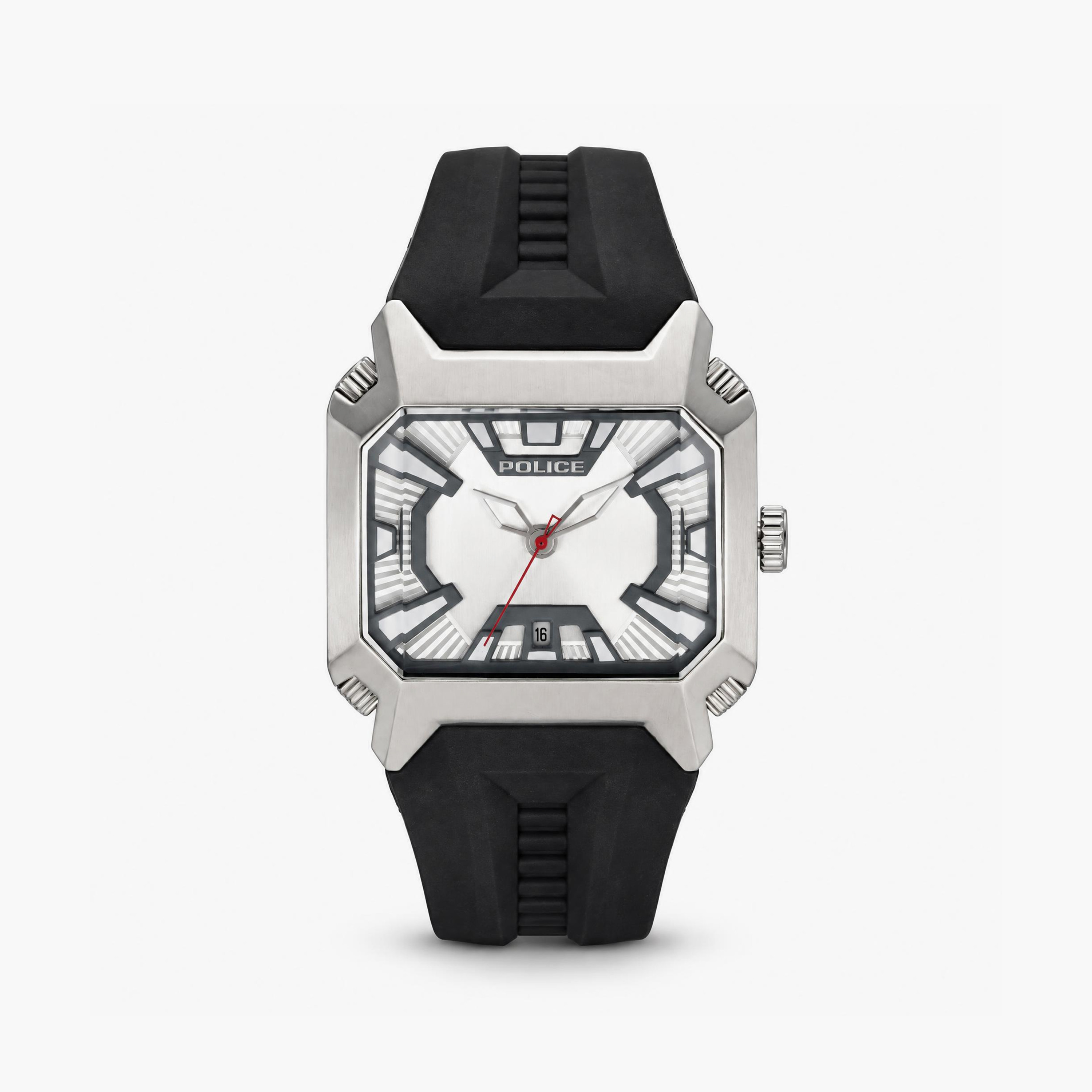 ساعة رجالية من بوليس، فضية مربعة، 36 مم، تناظرية | P 13600JS-04-men-watchesandjewellery-watches-image-1