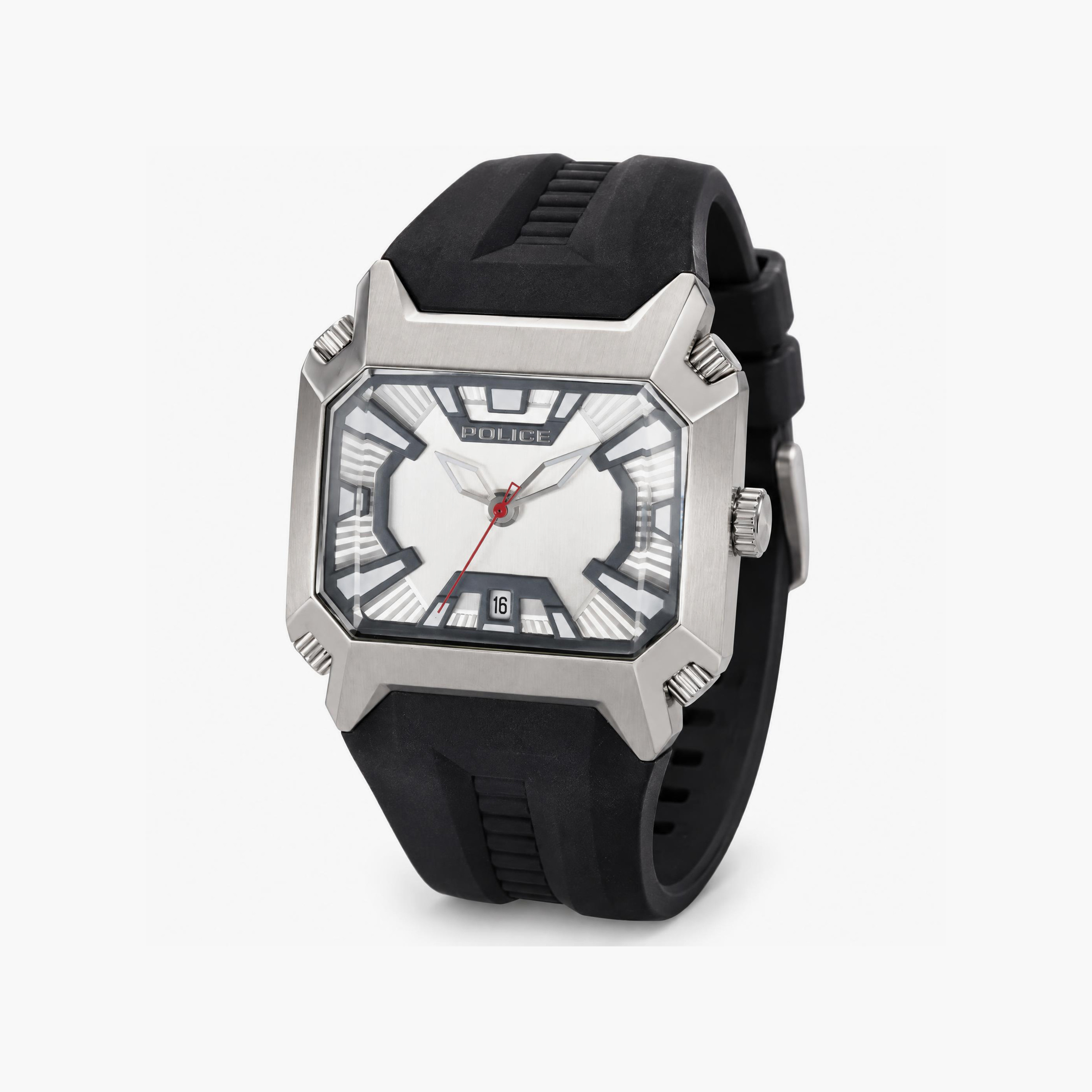 ساعة رجالية من بوليس، فضية مربعة، 36 مم، تناظرية | P 13600JS-04-men-watchesandjewellery-watches-image-2