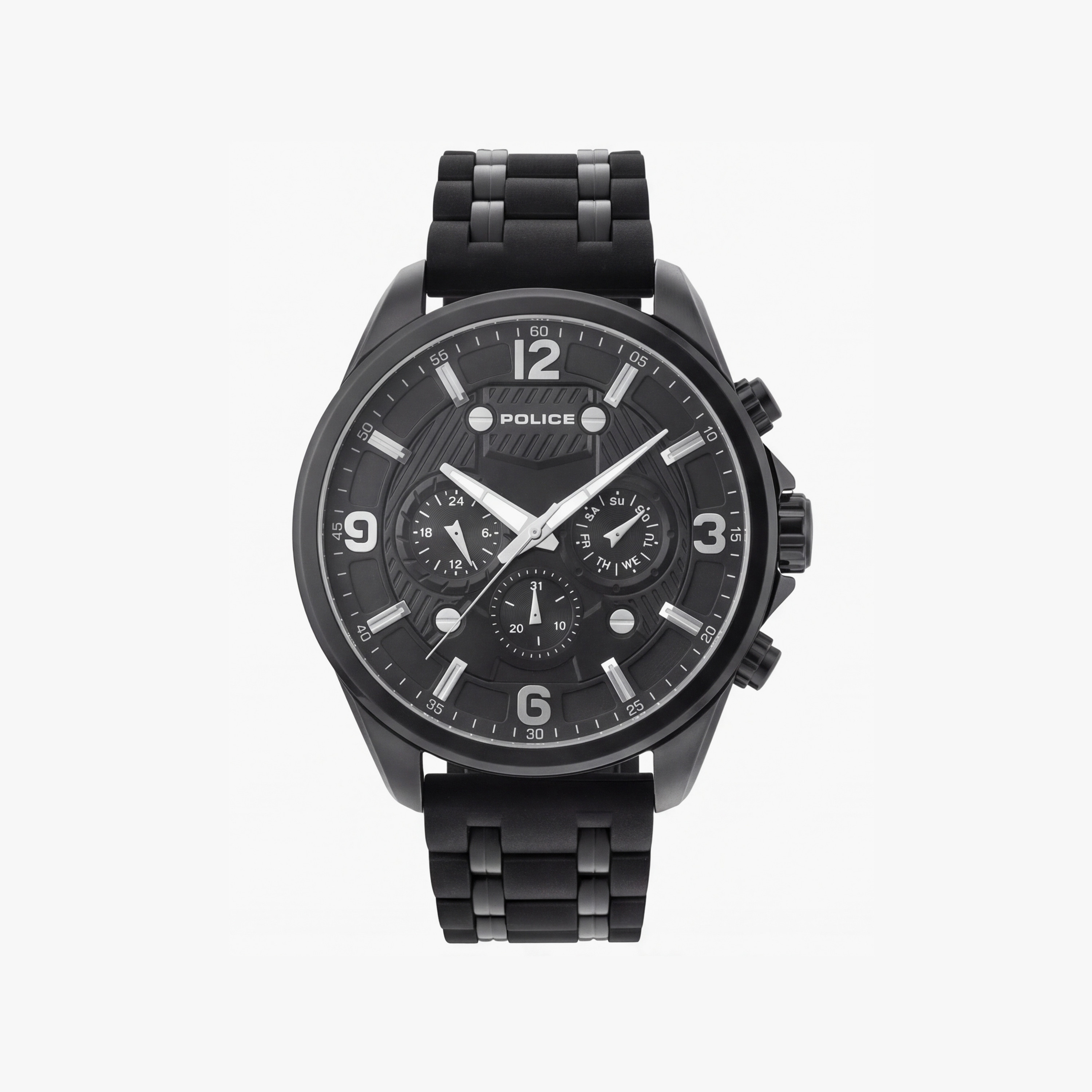 ساعة رجالية سوداء دائرية من بوليس، مقاس 50 مم، تناظرية | PL.15218JSB/02P-men-watchesandjewellery-watches-image-1