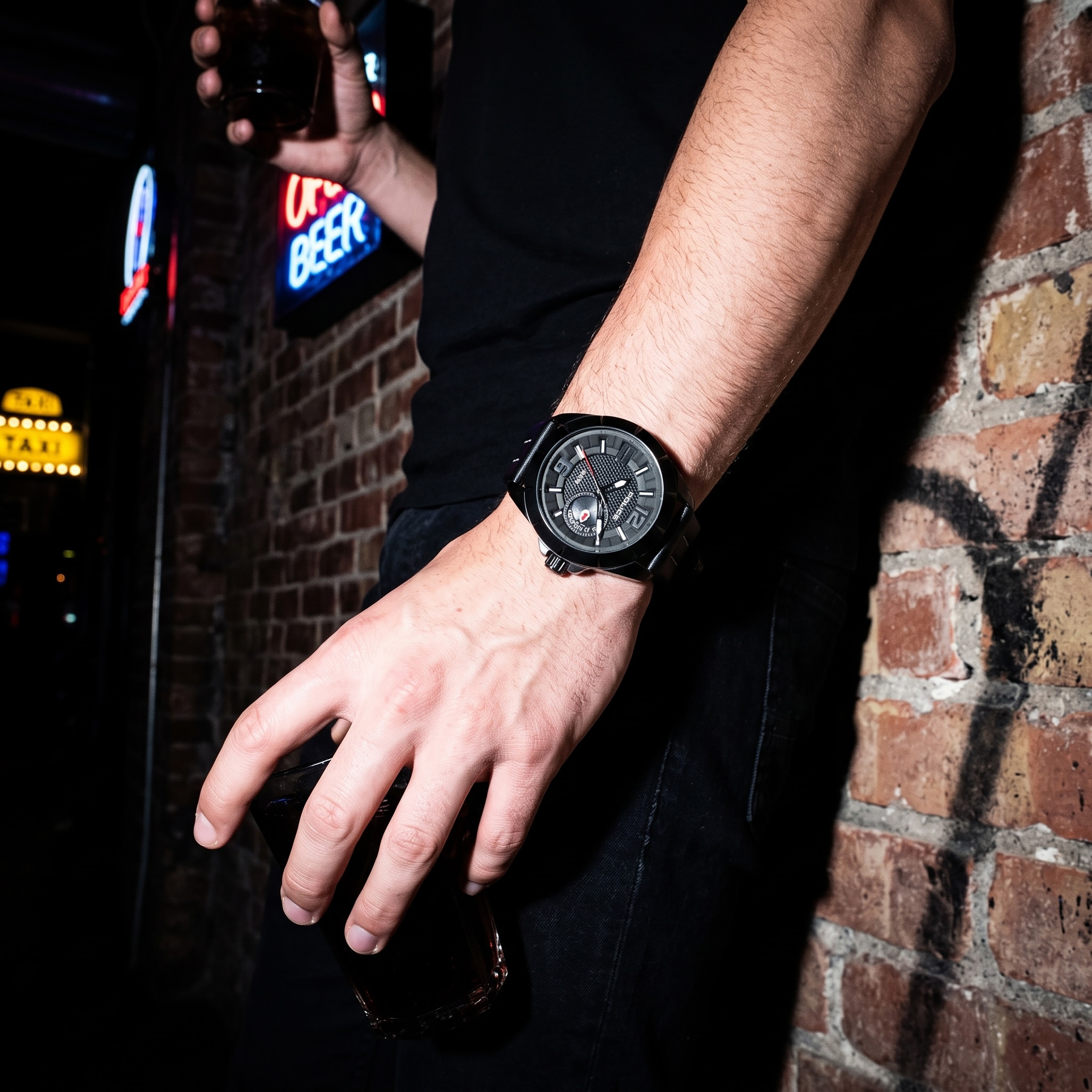 Police Men's Black Round 46 MM Analog Watch | PL.15240JSUB/02-men-watchesandjewellery-watches-image-3