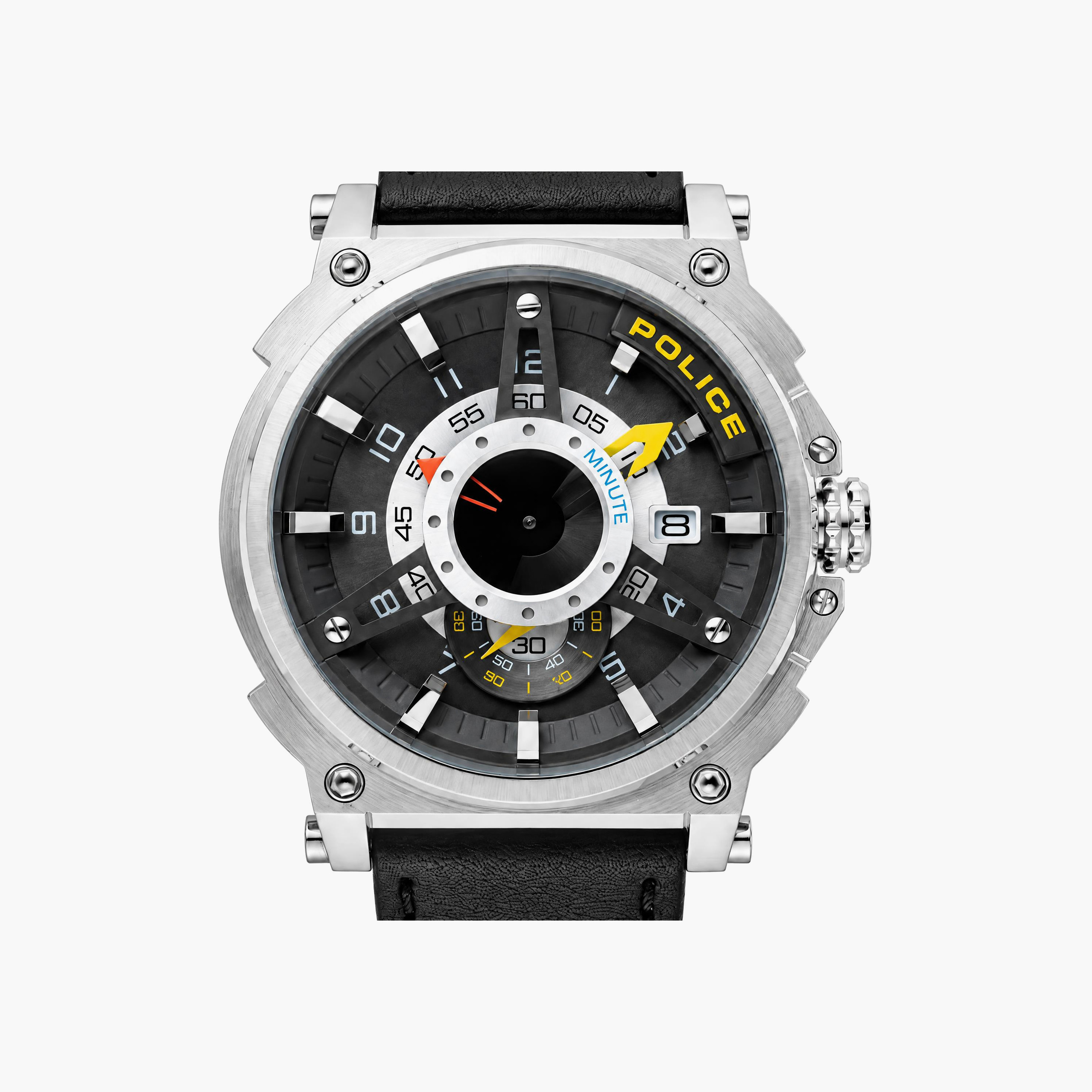 ساعة رجالية سوداء دائرية من ماركة بوليس، مقاس 44 ملم، تناظرية | PL.15048JS/61-men-watchesandjewellery-watches-image-2