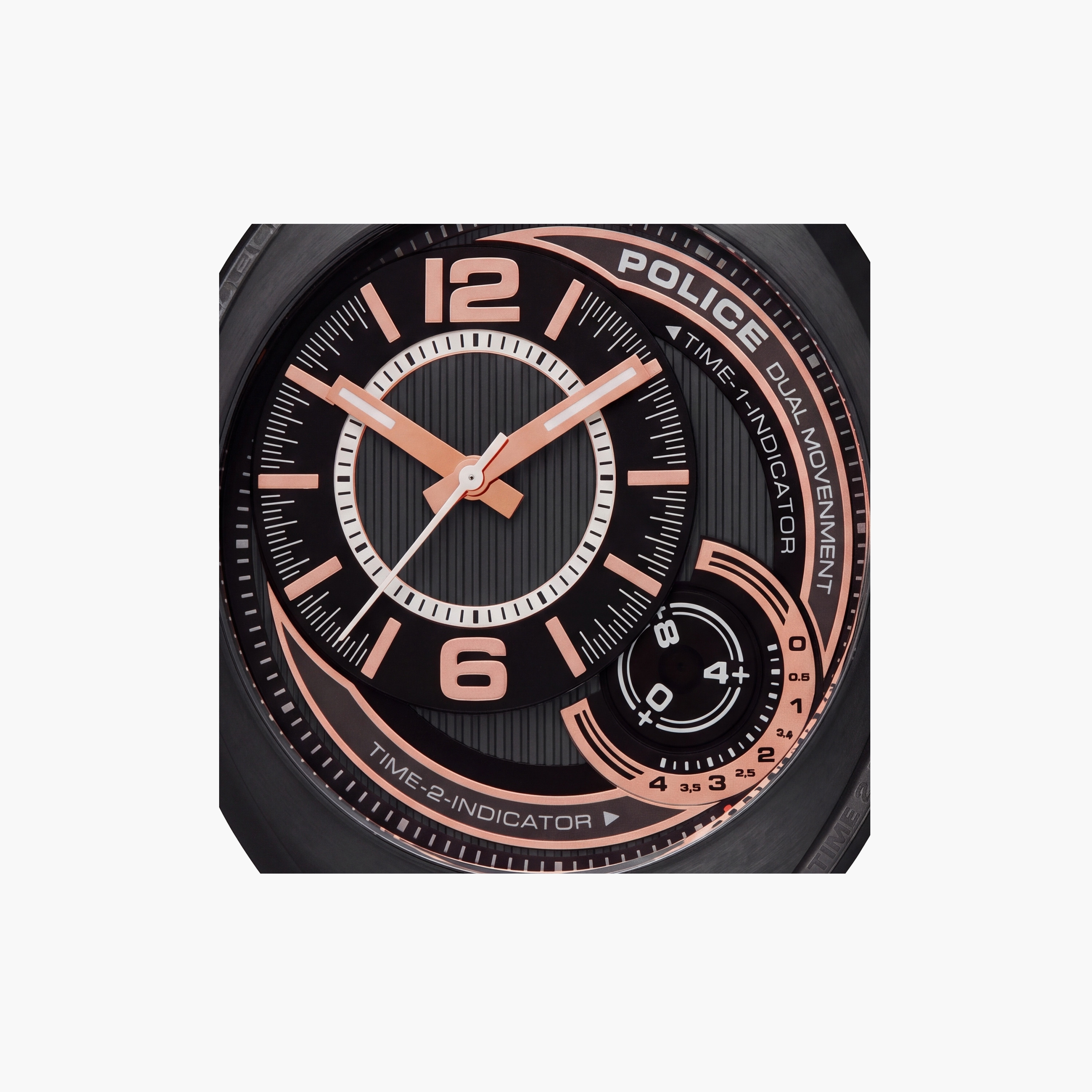 ساعة رجالية سوداء دائرية من ماركة بوليس، مقاس 46 ملم، تناظرية | PL.15533JSB/61-men-watchesandjewellery-watches-image-3