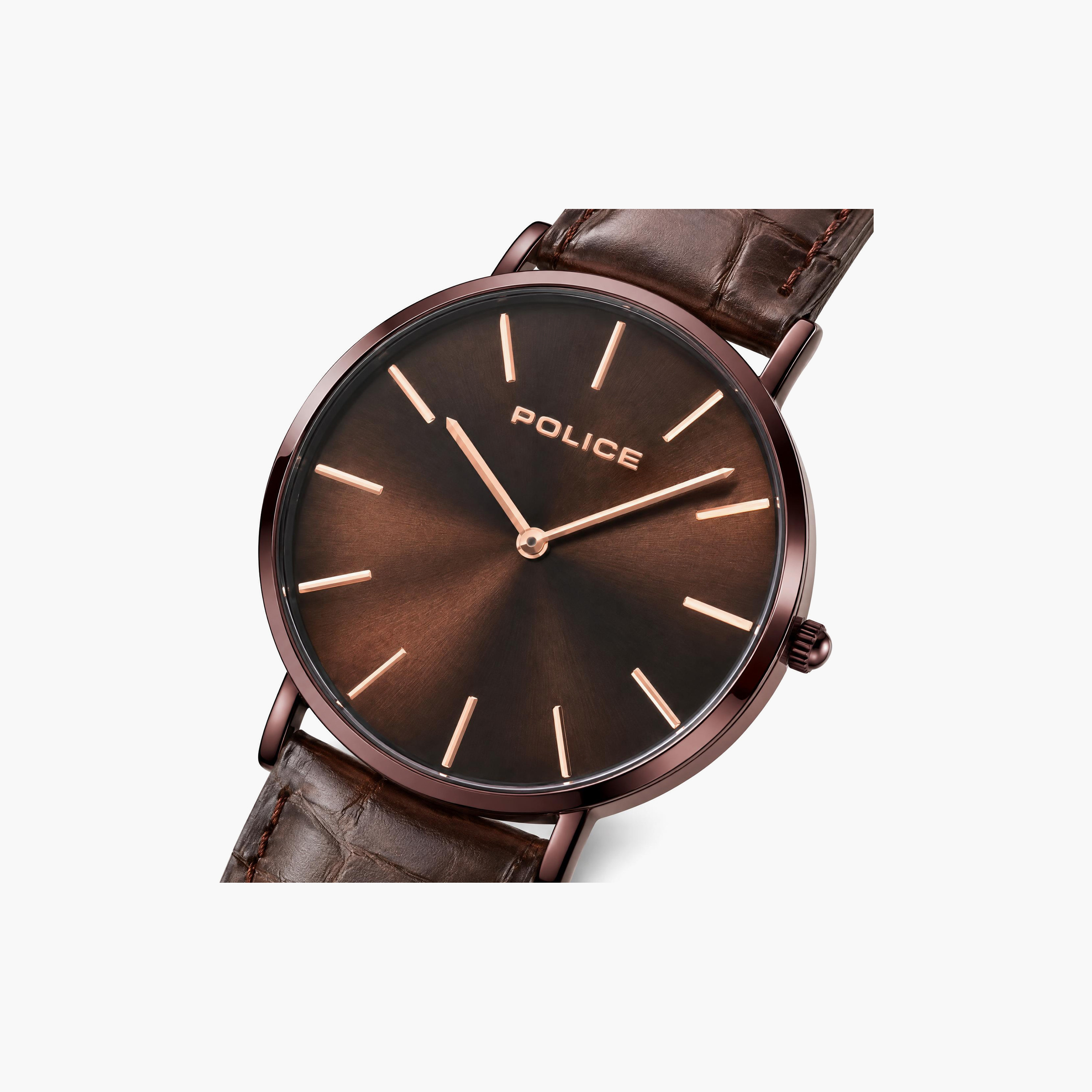 Police Men's Brown Round 42 MM Analog Watch | PL.15304JSBN/12-men-watchesandjewellery-watches-image-2