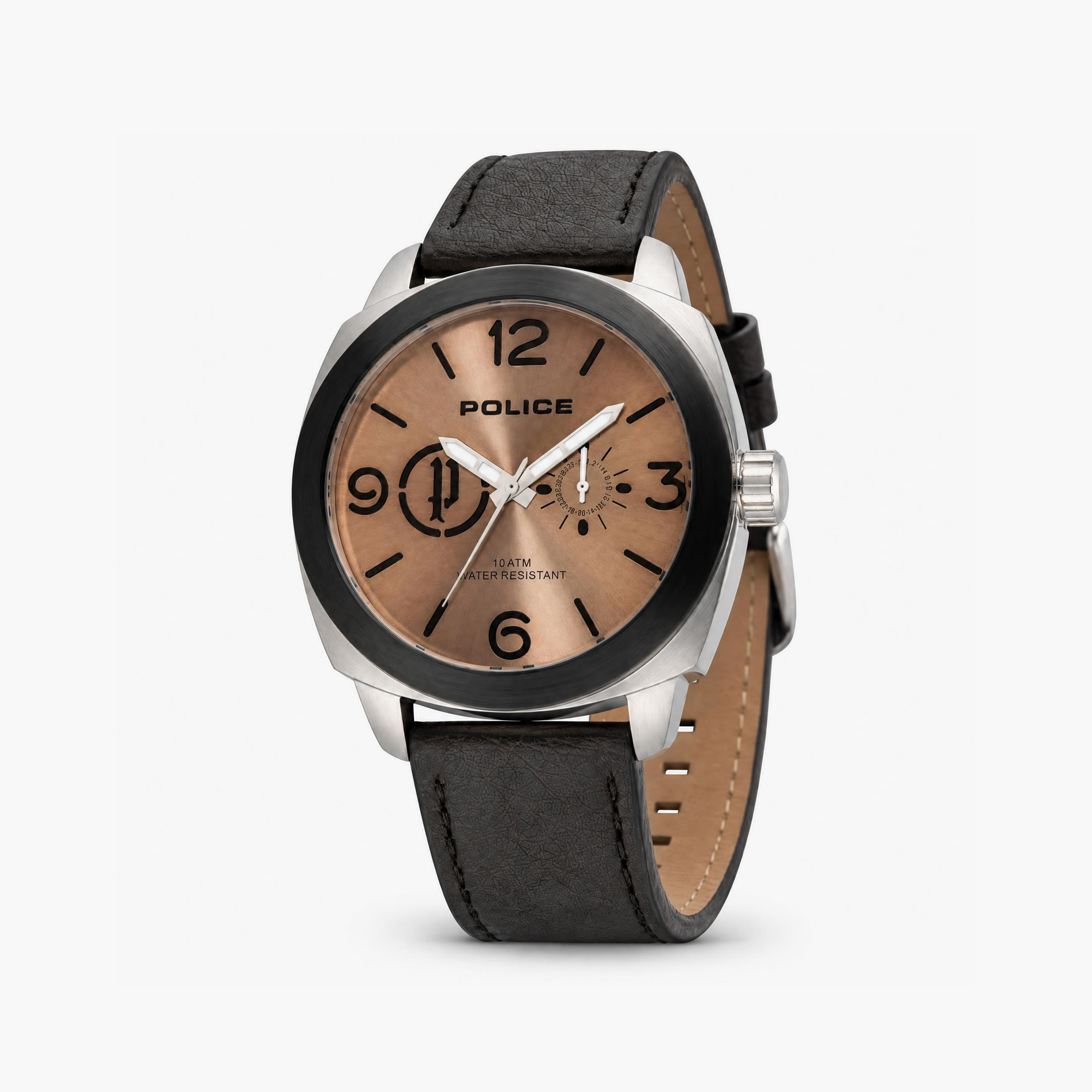 Police Men's Brown Round 42 MM Analog Watch | PL.14717JSTB/11-men-watchesandjewellery-watches-image-2
