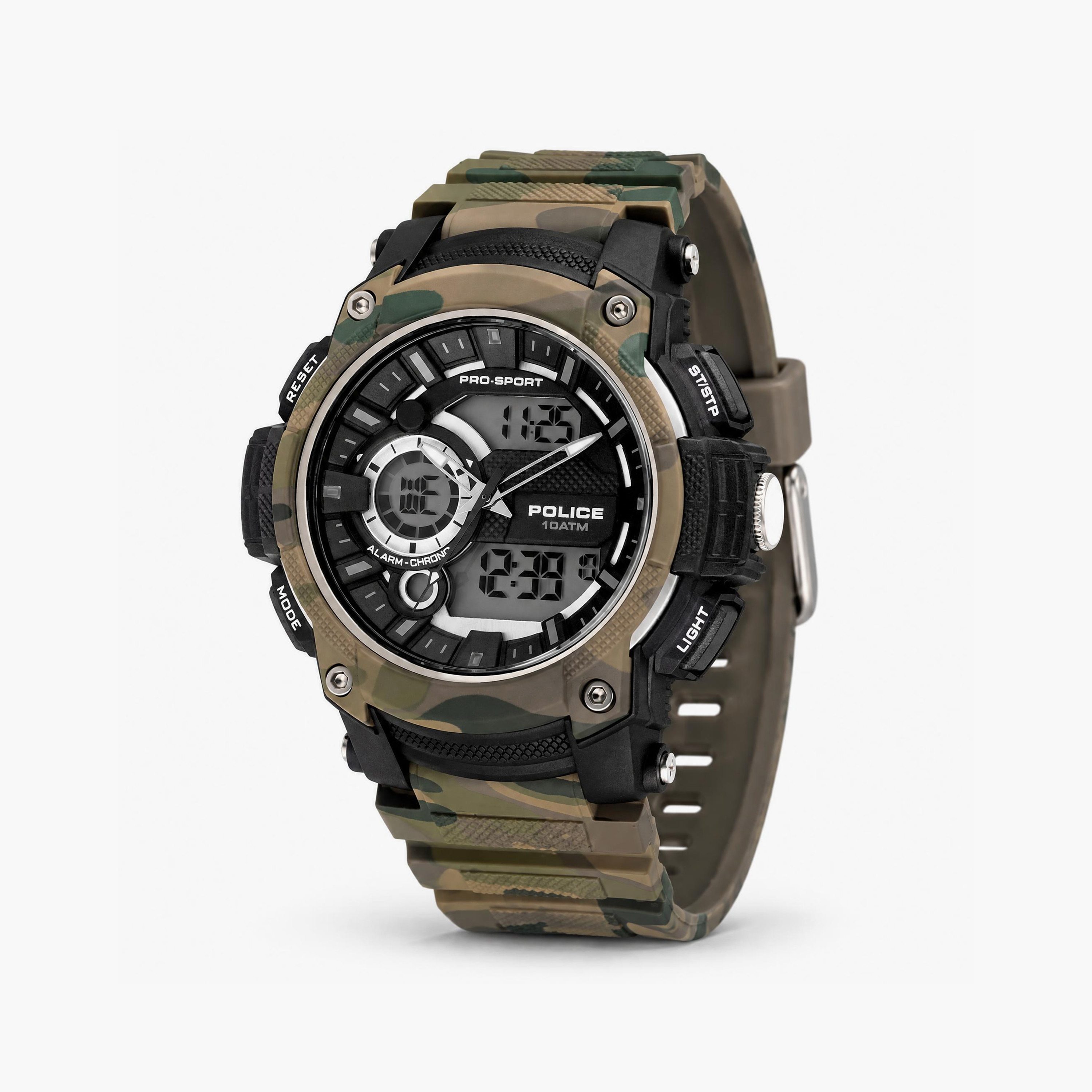 ساعة رجالية سوداء دائرية من بوليس، مقاس 55 مم، تناظرية/رقمية | PL.14681JPBR/04-men-watchesandjewellery-watches-image-2
