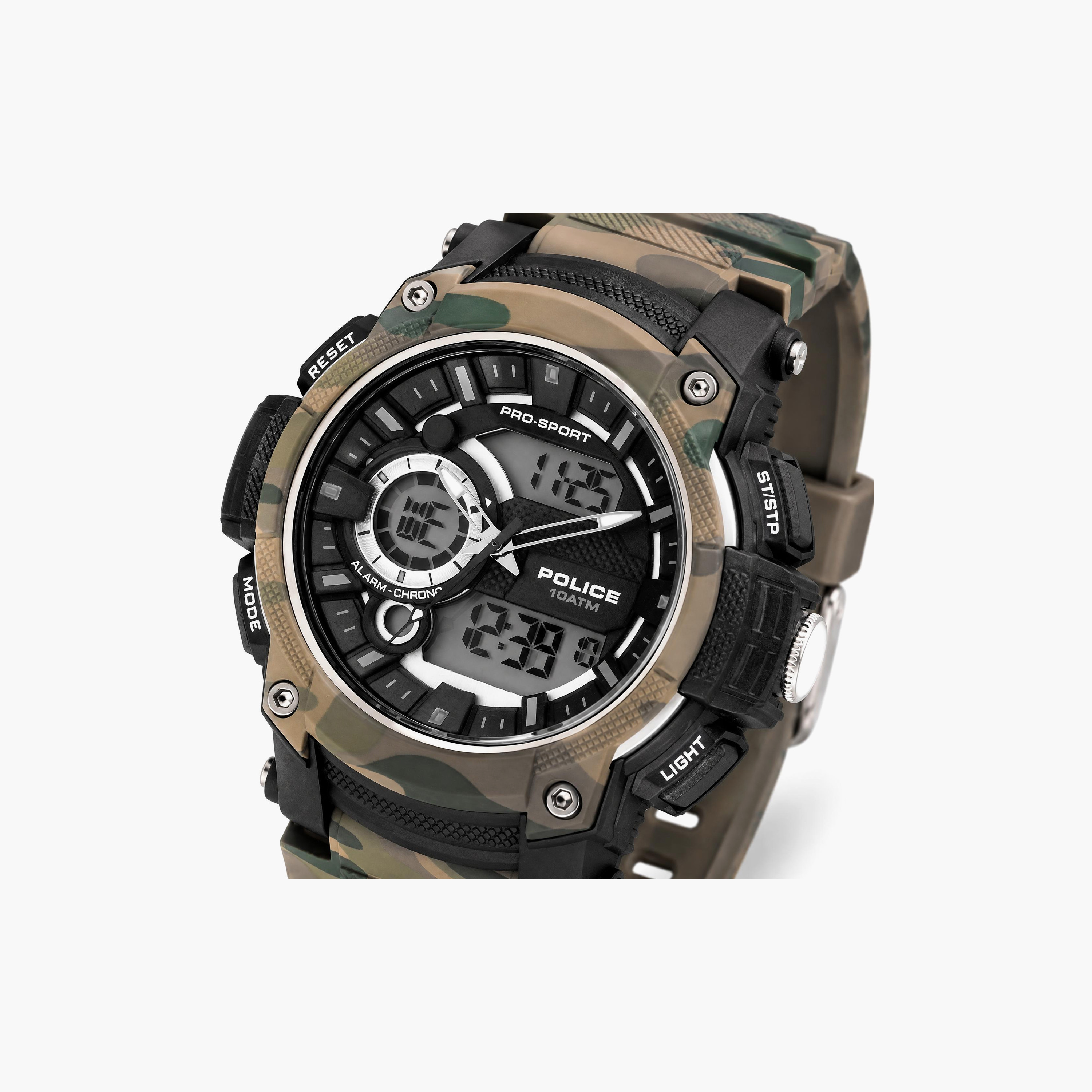 ساعة رجالية سوداء دائرية من بوليس، مقاس 55 مم، تناظرية/رقمية | PL.14681JPBR/04-men-watchesandjewellery-watches-image-3