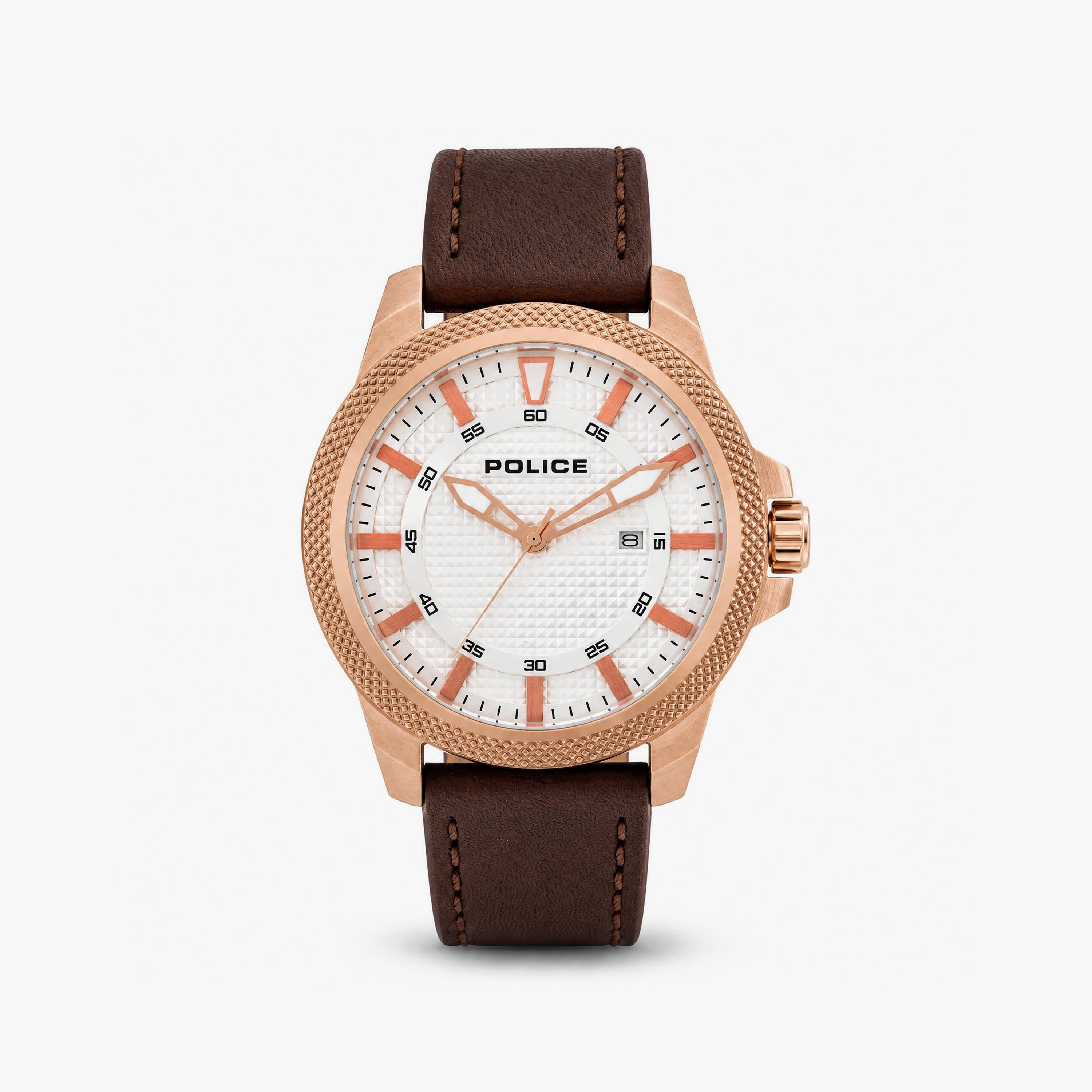 ساعة رجالية بيضاء دائرية من ماركة بوليس، مقاس 46 مم، تناظرية | PL.14790JSR/04-men-watchesandjewellery-watches-image-1