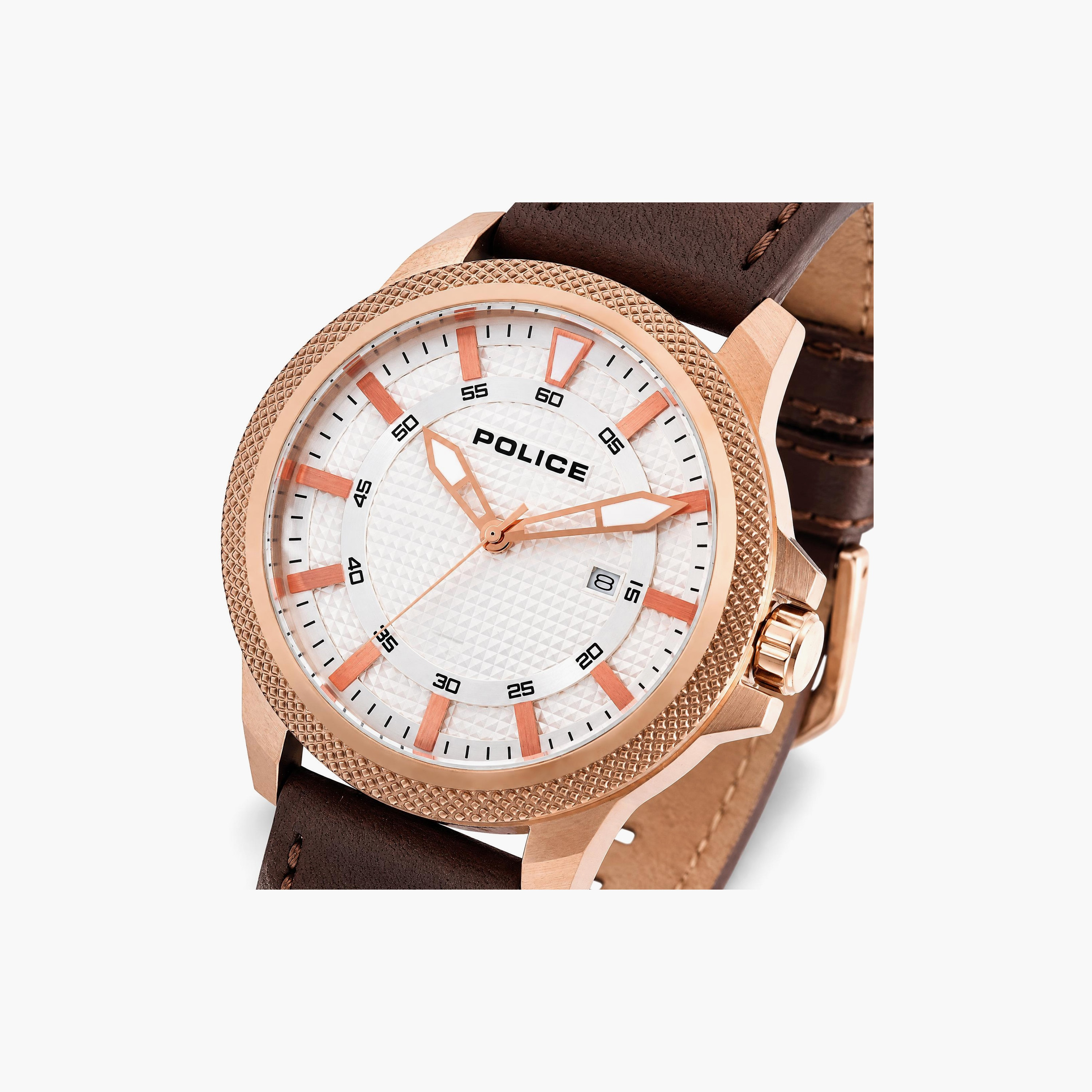 ساعة رجالية بيضاء دائرية من ماركة بوليس، مقاس 46 مم، تناظرية | PL.14790JSR/04-men-watchesandjewellery-watches-image-2
