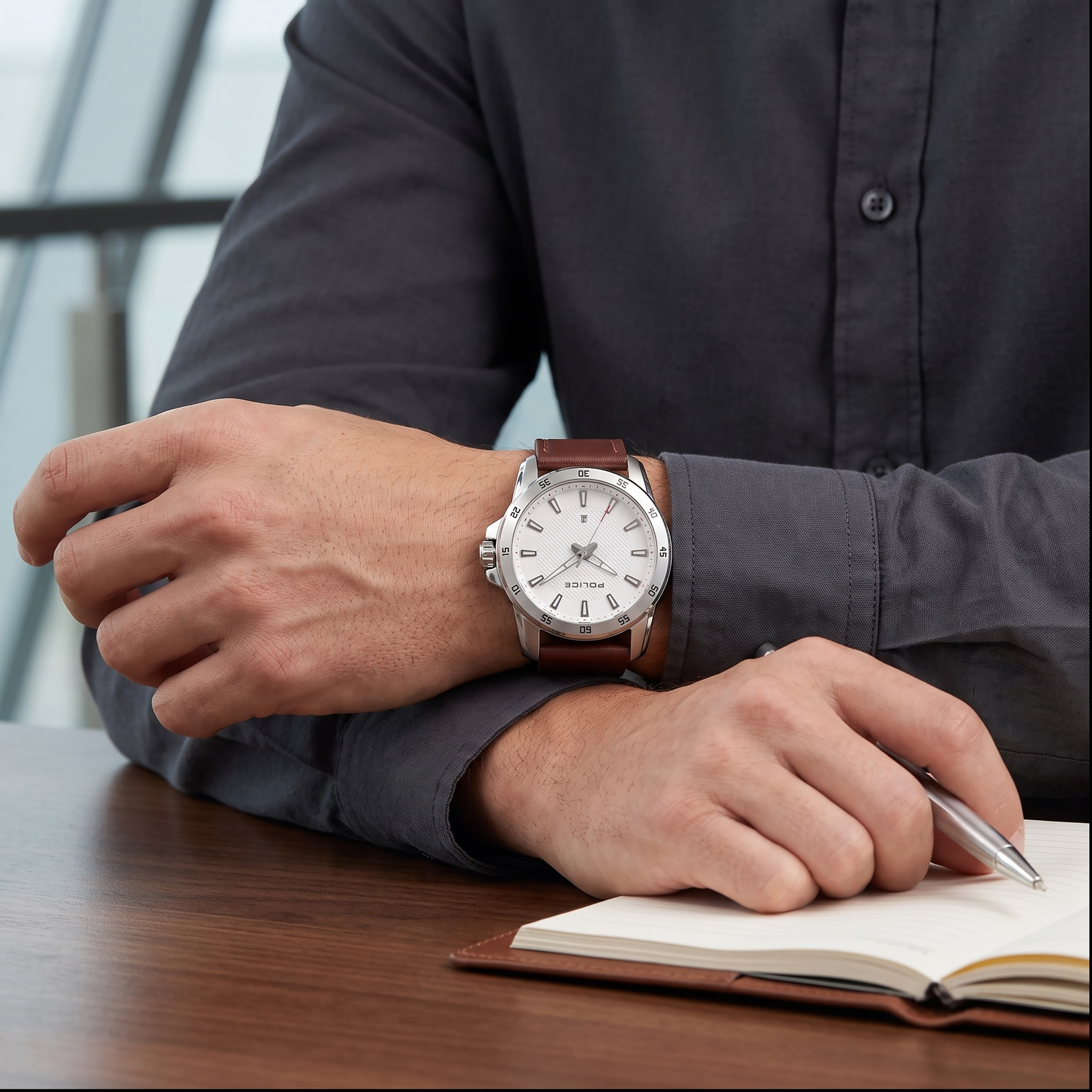 ساعة رجالية فضية دائرية من بوليس، مقاس 46 مم، تناظرية | PL.15526JS/04-men-watchesandjewellery-watches-image-4