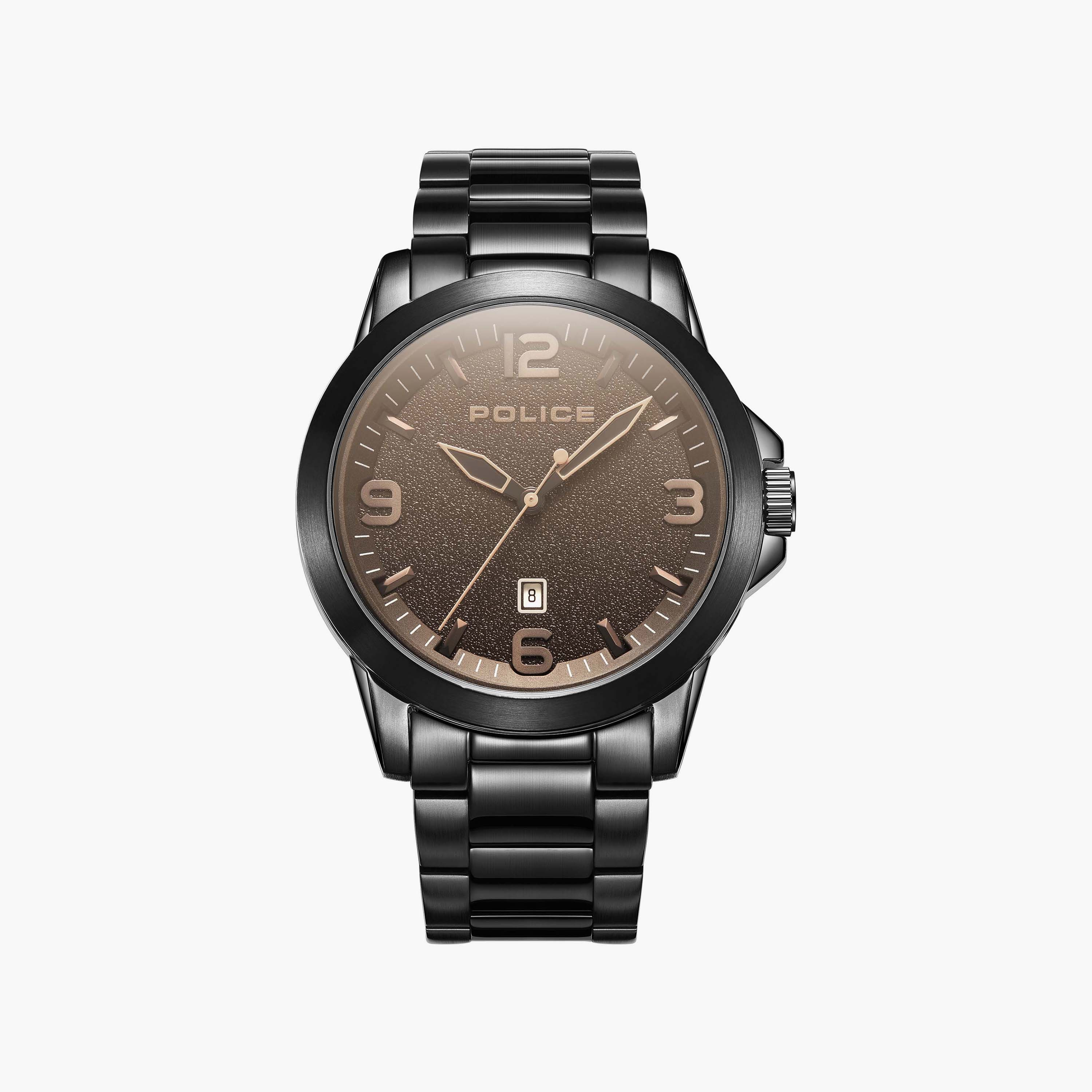 ساعة رجالية سوداء دائرية من بوليس، مقاس 47 مم، تناظرية | PEWJH2194504-men-watchesandjewellery-watches-image-1