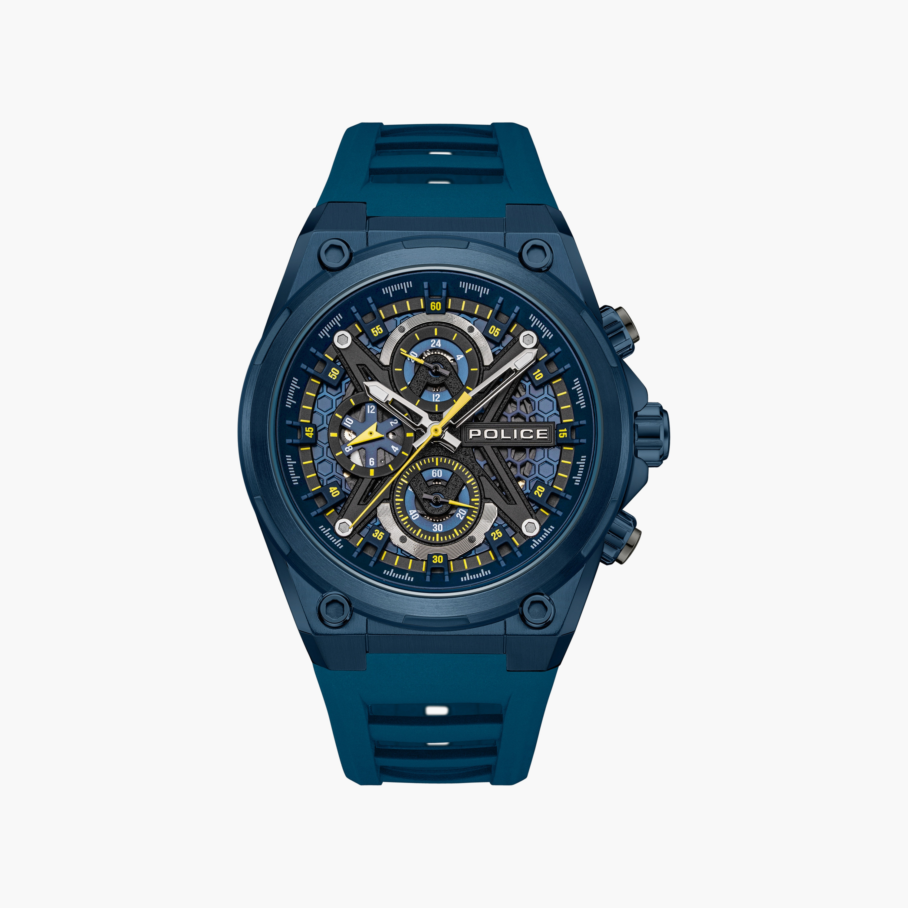 ساعة رجالية زرقاء دائرية من بوليس، مقاس 45 مم، تناظرية | PEWGQ0054302M-men-watchesandjewellery-watches-image-1