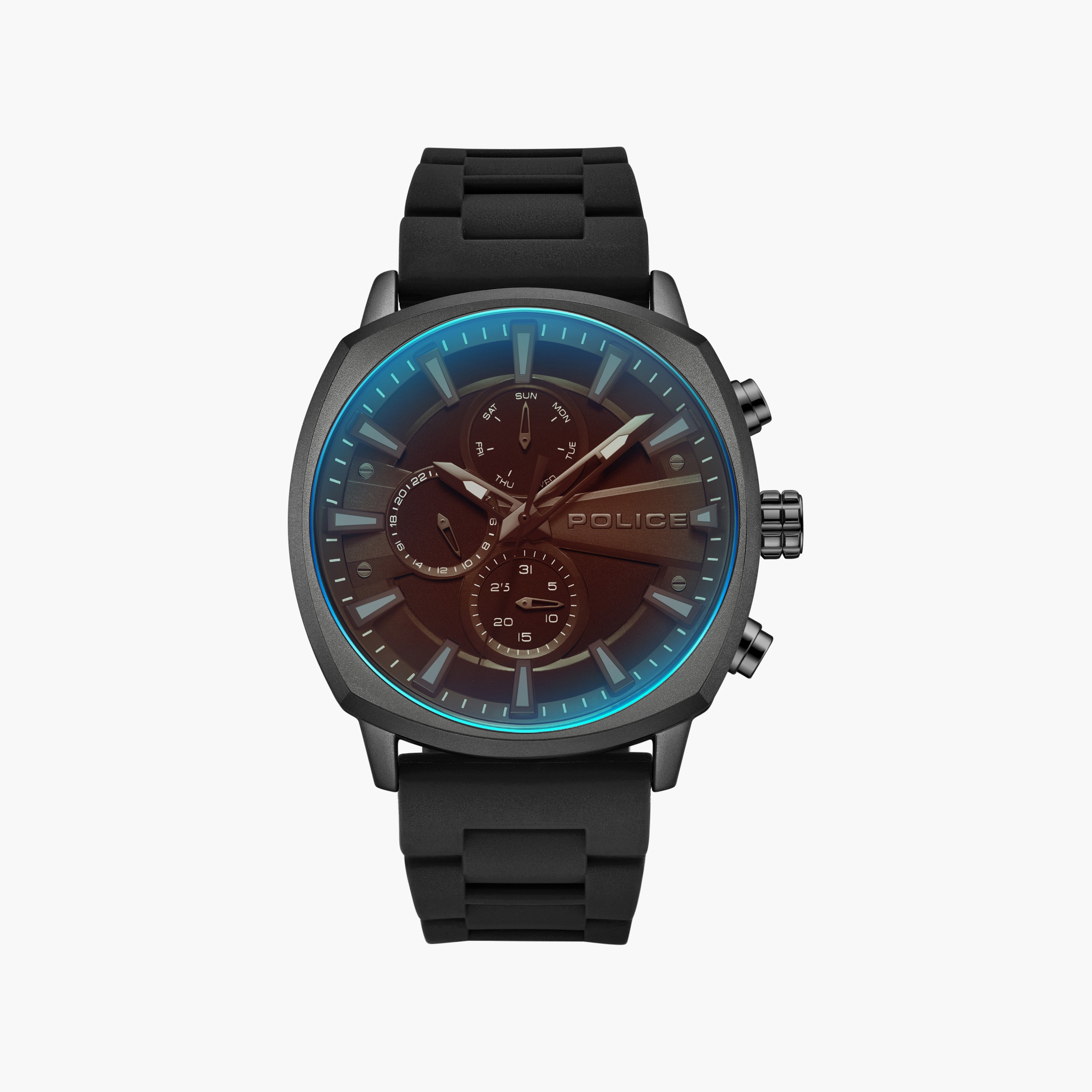 ساعة رجالية سوداء دائرية من بوليس، مقاس 48 مم، تناظرية | PEWJQ9003401-men-watchesandjewellery-watches-image-1