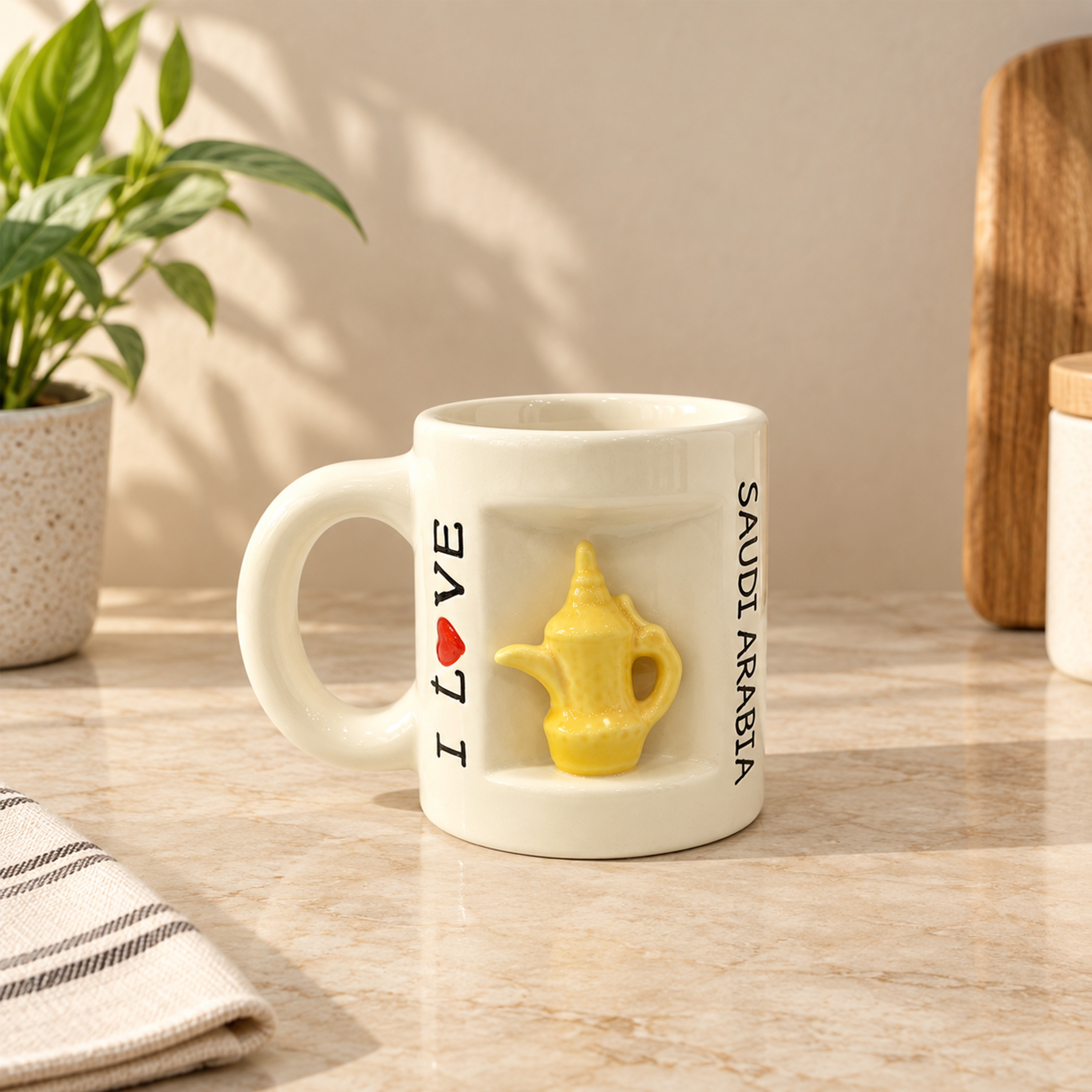 ماغ سيراميك "أحب السعودية" بشعار خريطة المعالم - 250 مل-household-dining-teaandcoffee-mugsandcups-image-1