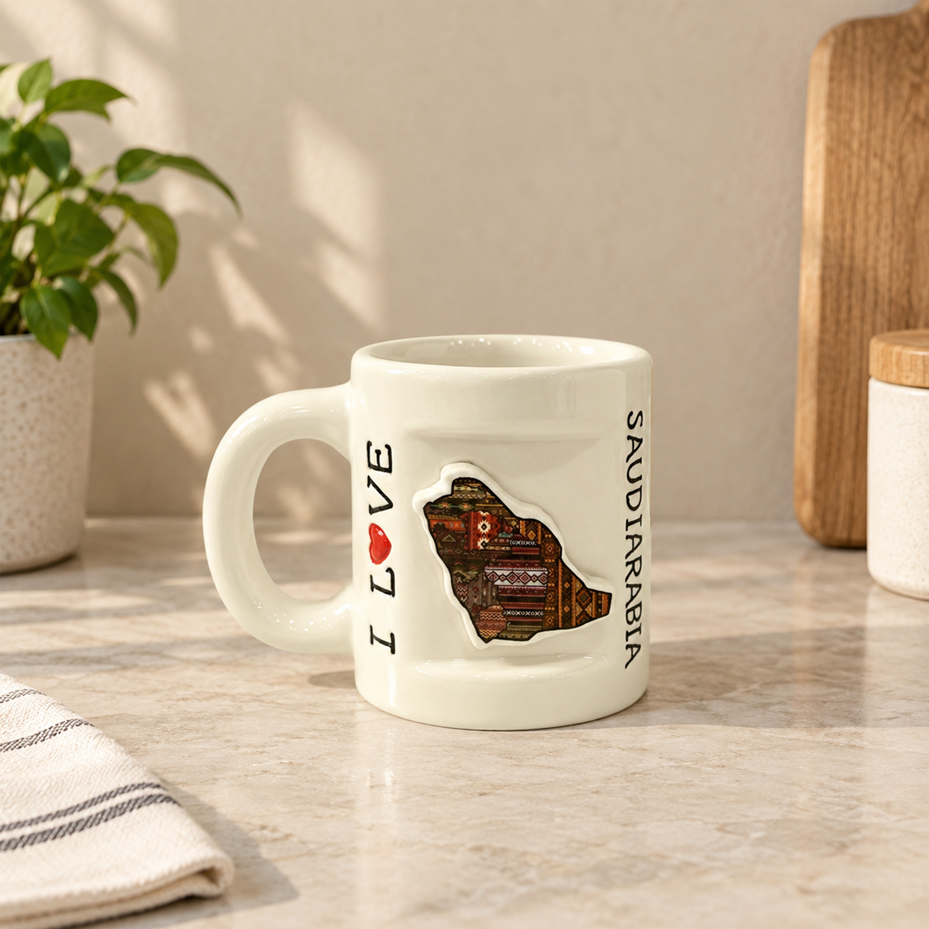ماغ سيراميك "أحب السعودية" بتصميم خريطة فسيفسائية - 250 مل-household-dining-teaandcoffee-mugsandcups-image-1