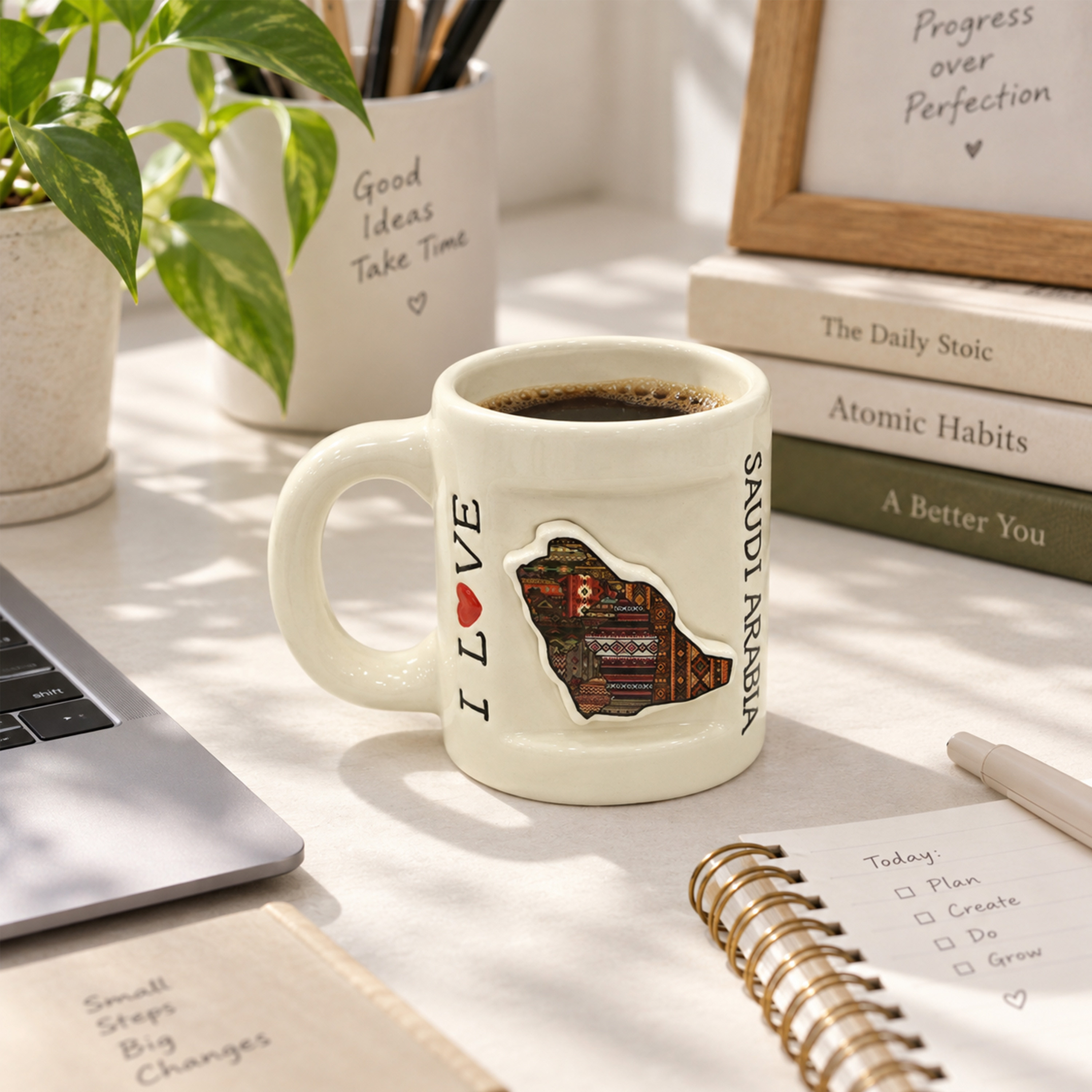 Crafted By Lifestyle Ceramic 'I Love Saudi Arabia' Mug With Mosaic Map Design - 250 Ml-household-dining-teaandcoffee-mugsandcups-image-3